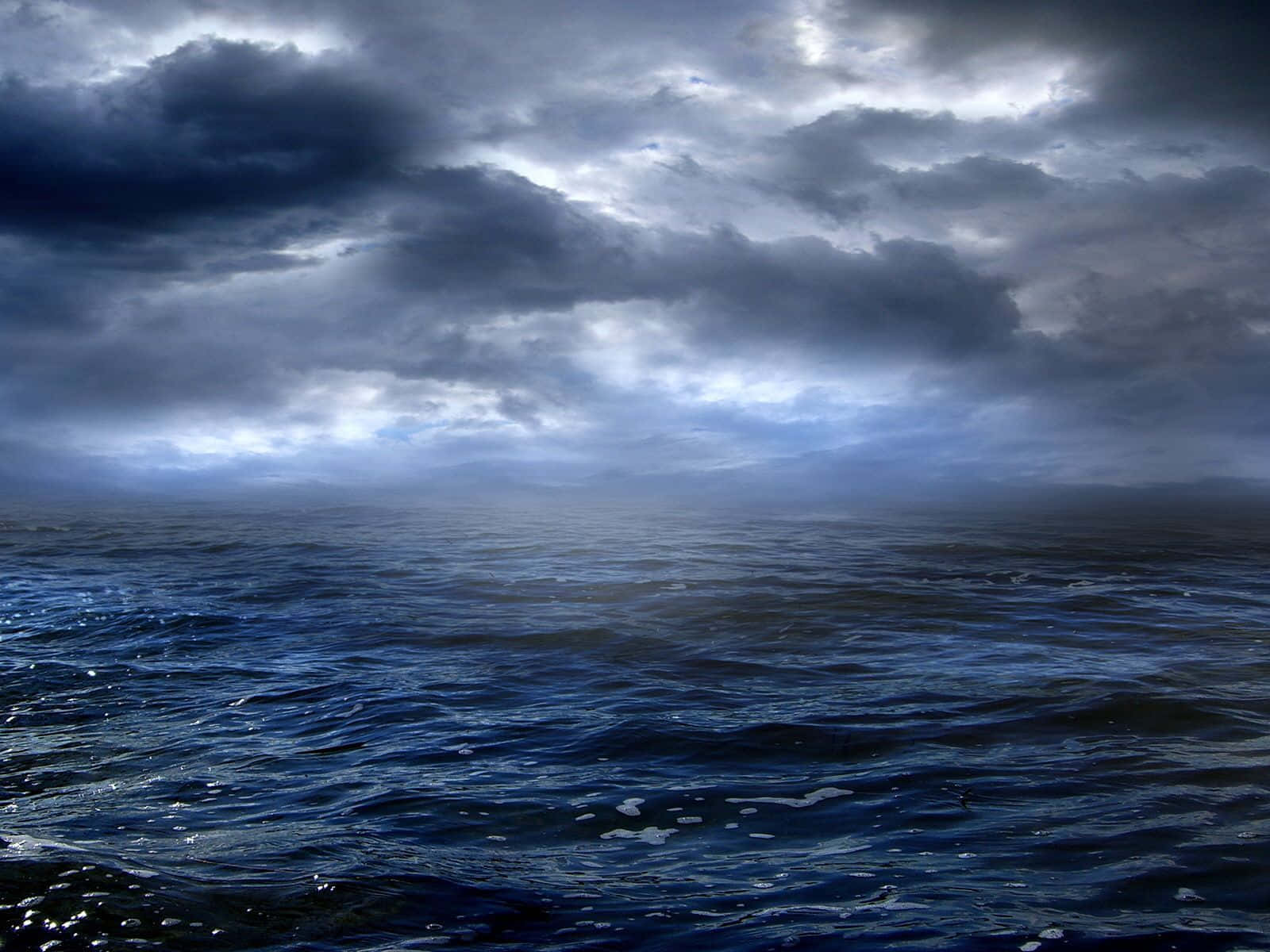 Ocean Storm, dark ocean, brooding sky, HD Desktop Wallpaper