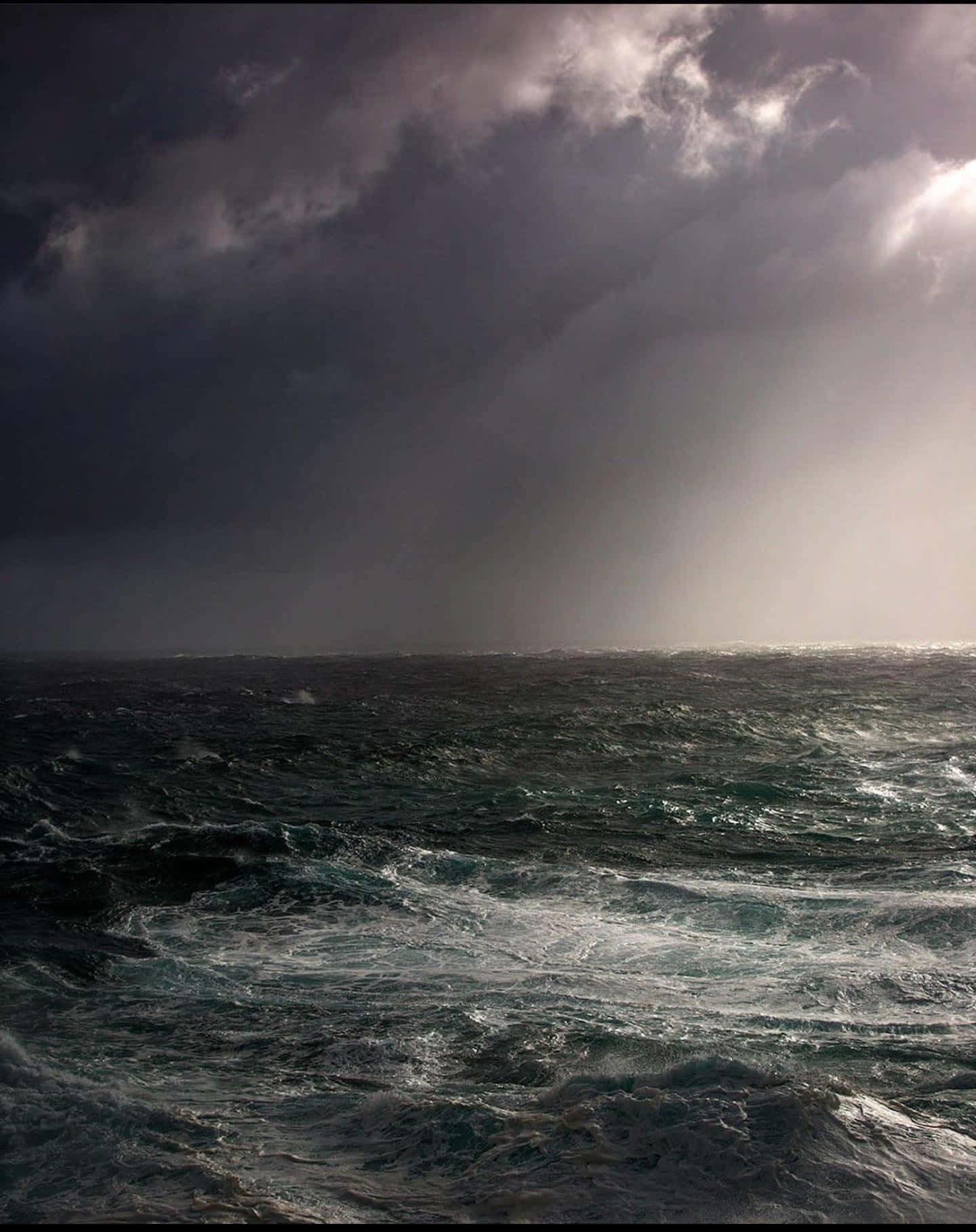 Dark Storm, stormy sea, churning dark waves, HD Phone Wallpaper