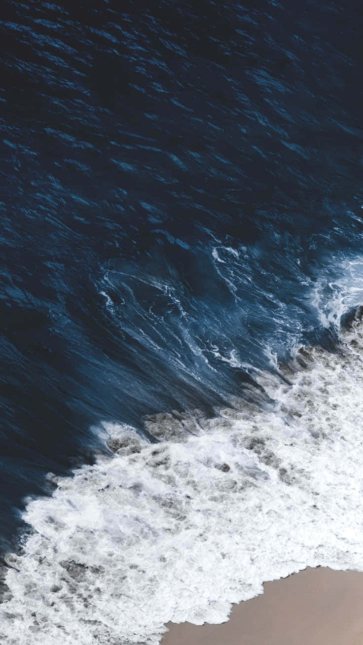 ocean waves, aerial view, deep blue ocean, HD Phone Wallpaper