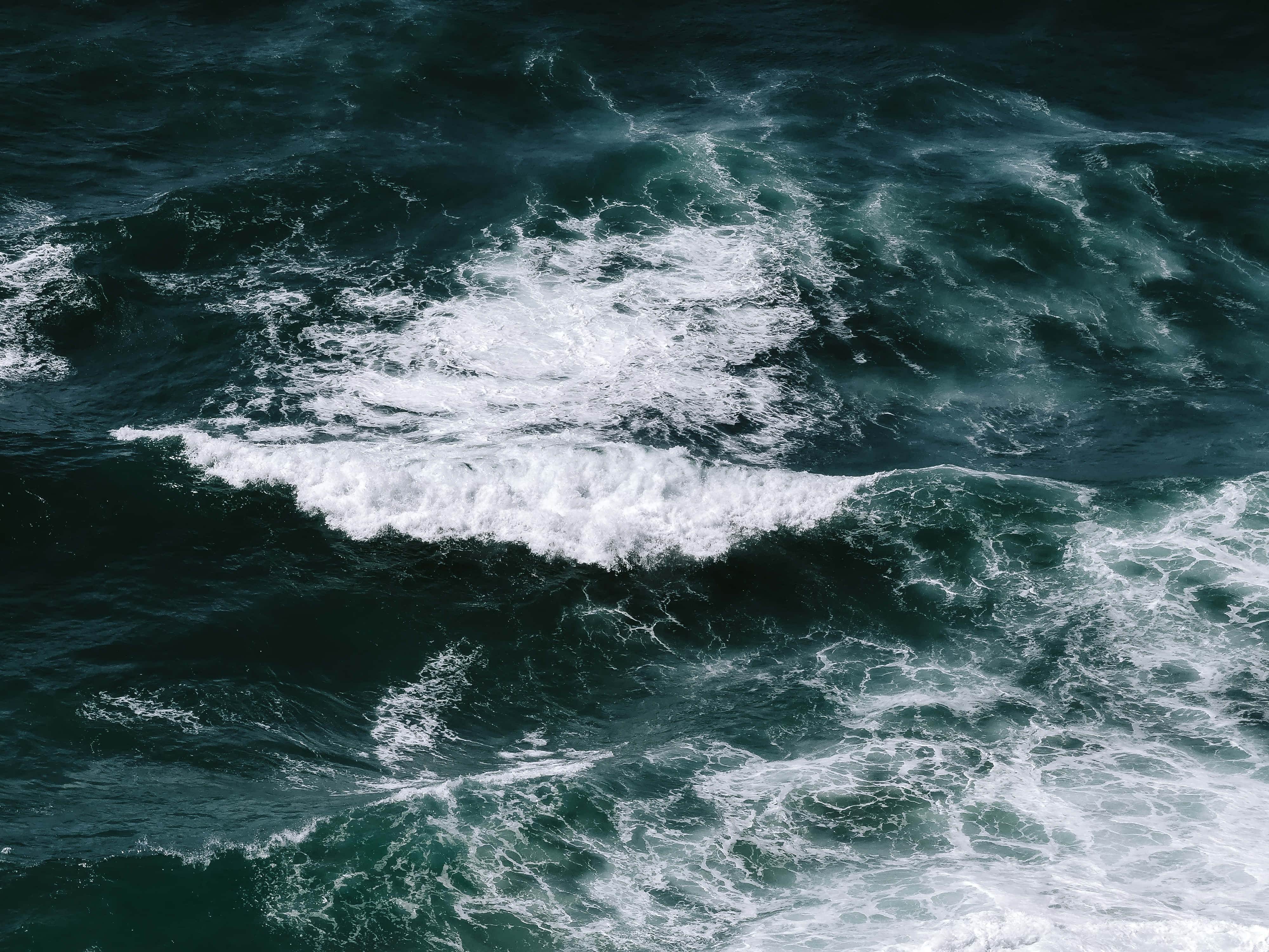 Ocean Tides, sunset, dark teal, 4K Desktop Wallpaper