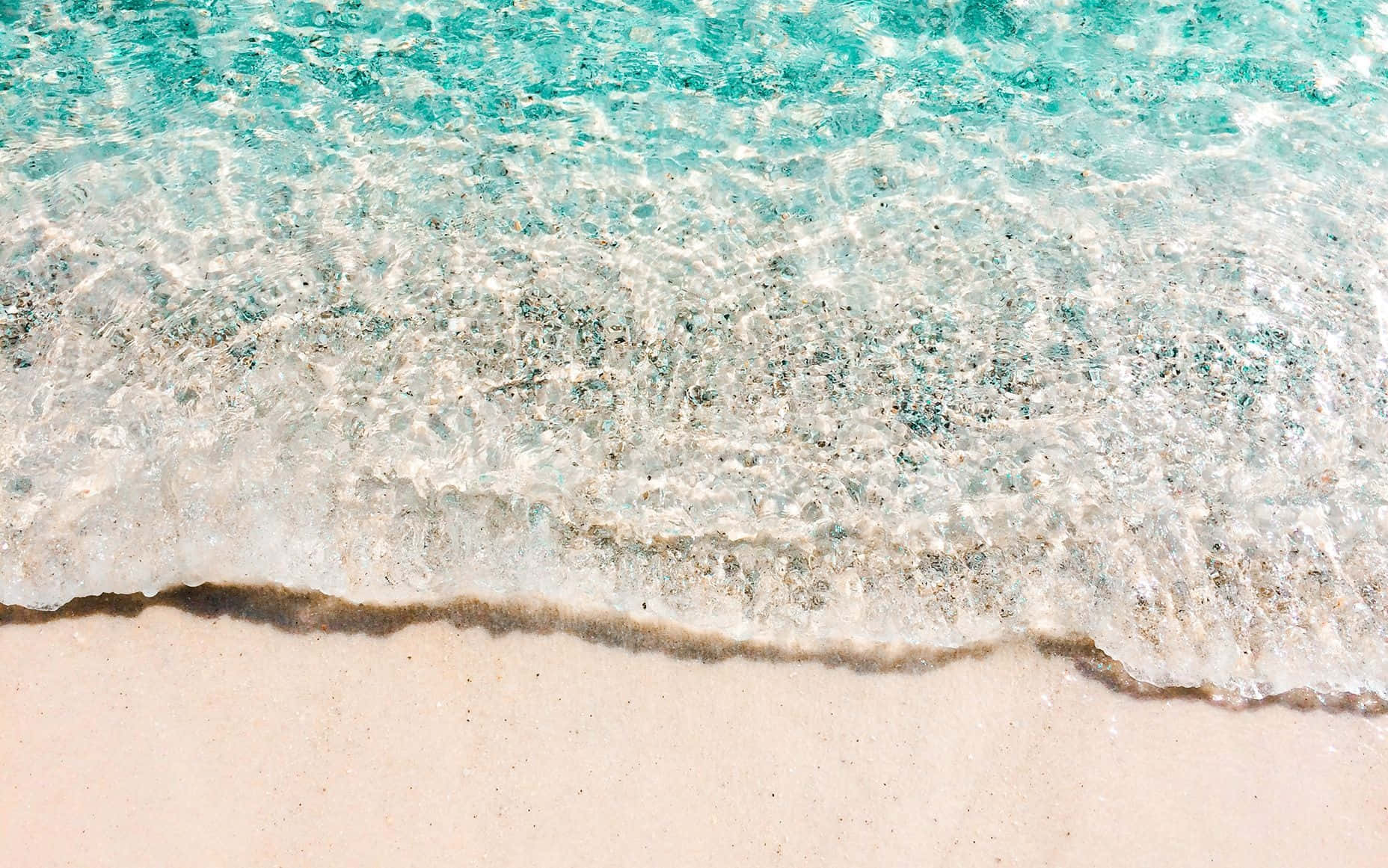 crystal clear waves, turquoise waves, soft pale pink sand, HD Desktop Wallpaper