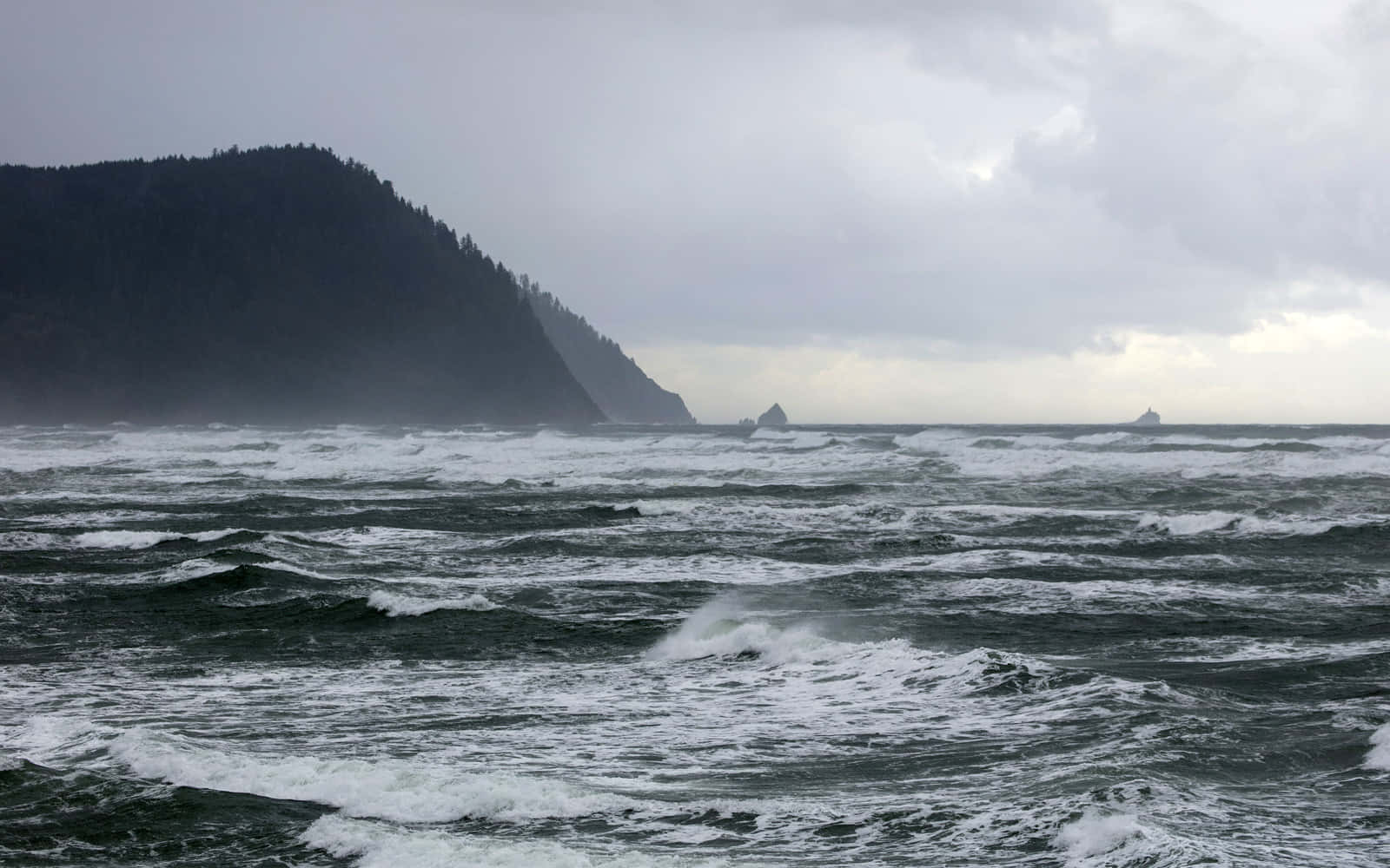 Ocean Tides, dusk, dark ocean waves, HD Desktop Wallpaper