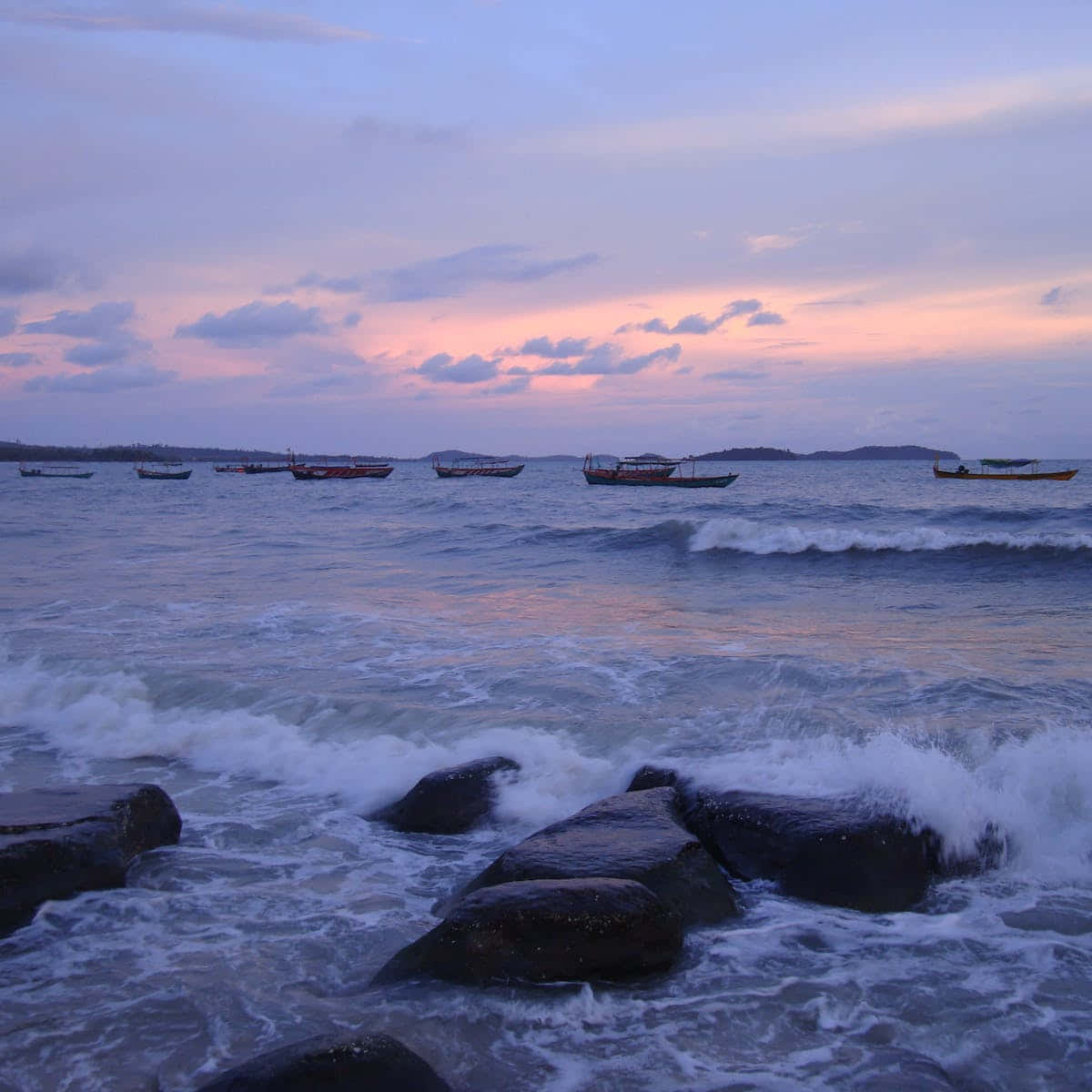Ocean Tides, sunset, soft pinks and purples, SD Desktop Wallpaper