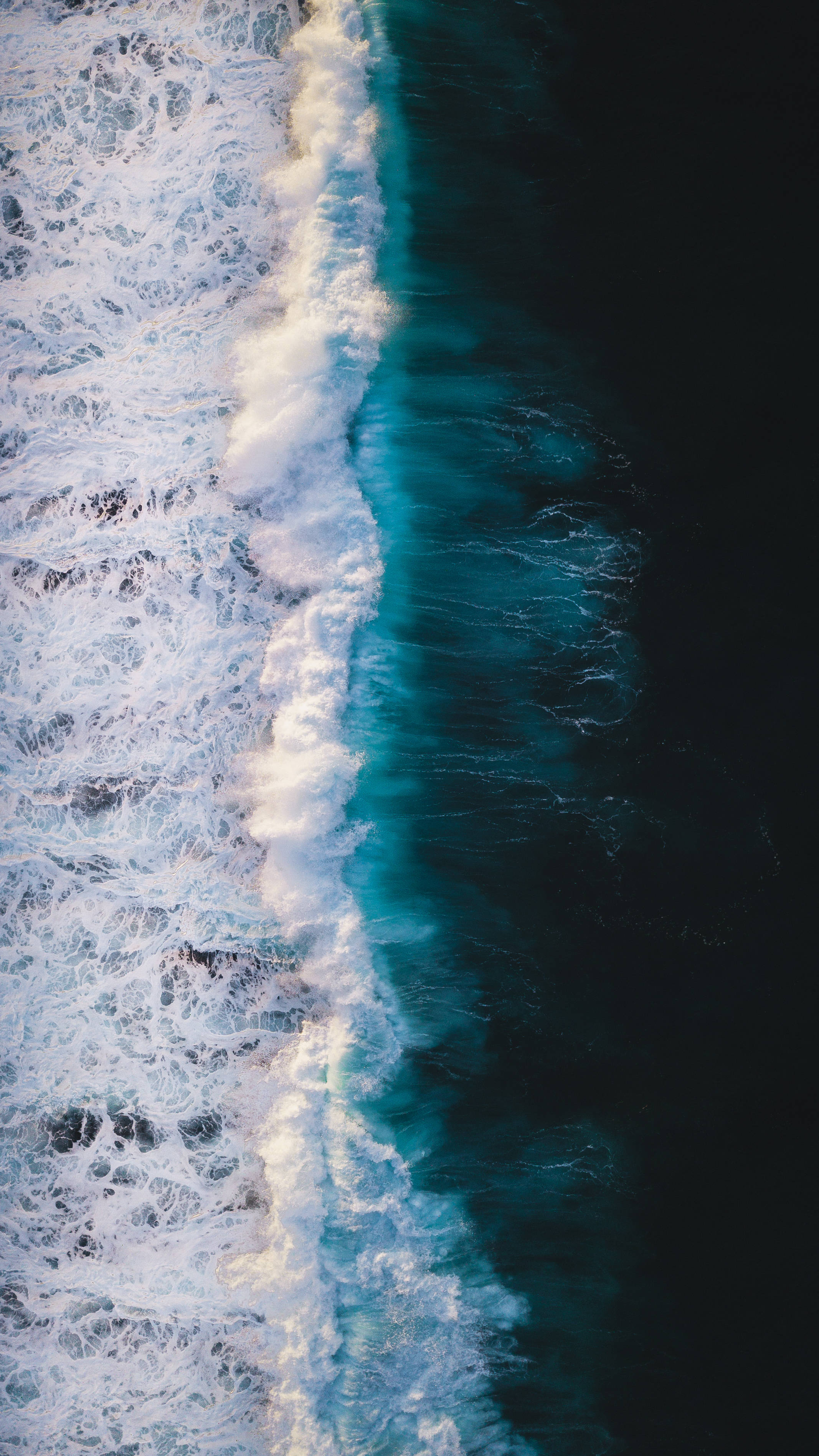 navy blue sea wave, aerial view, crashing ocean waves, 2K Phone Wallpaper