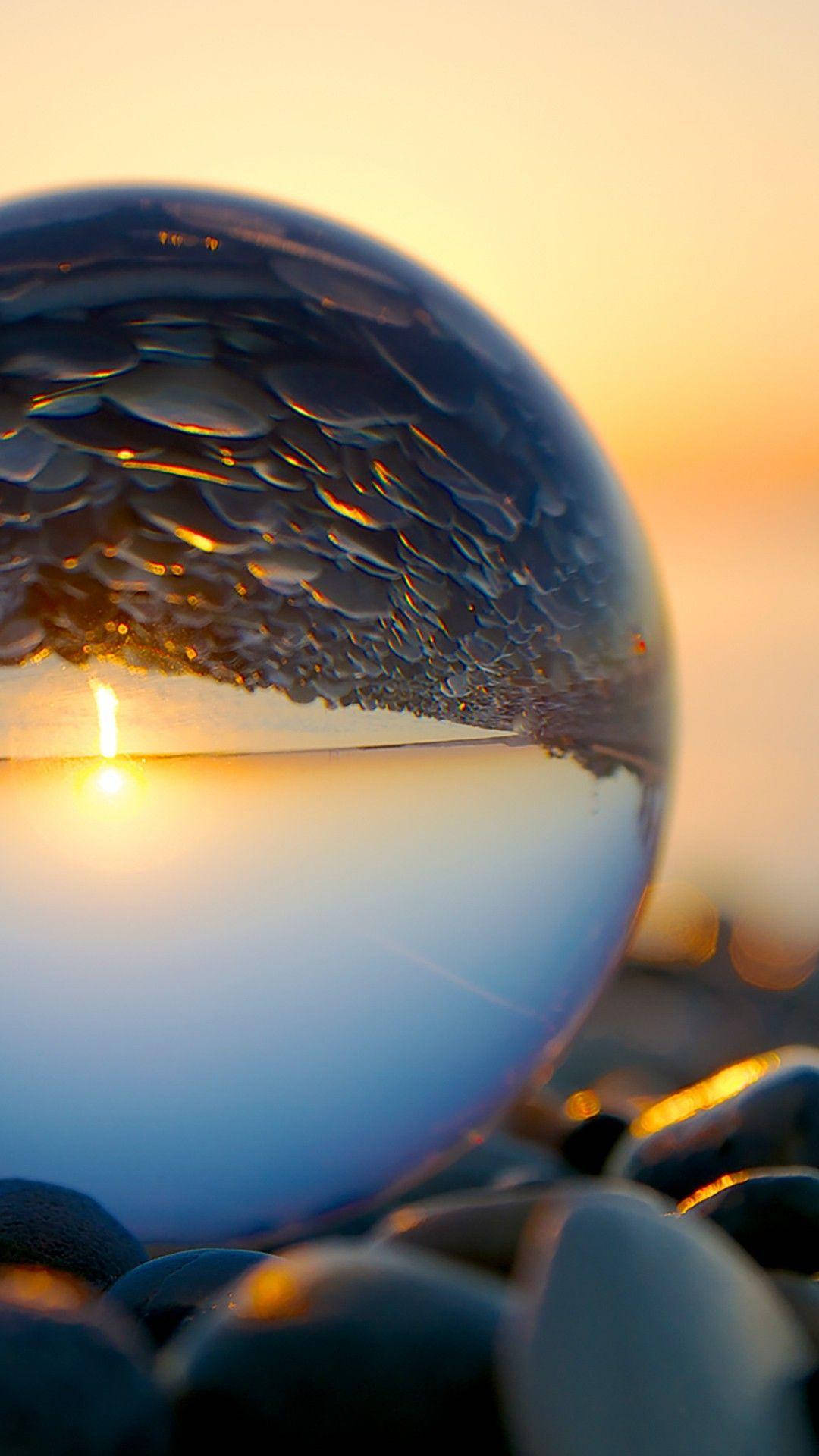 HD phone, clear orb, pebbles, Full HD Phone Wallpaper