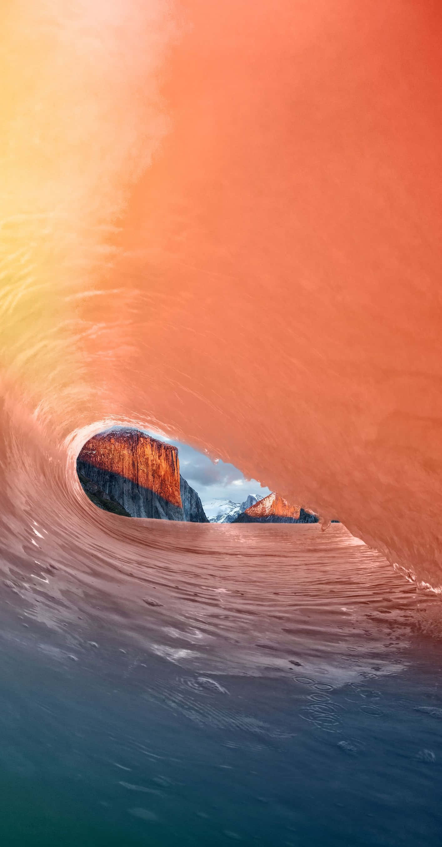 Orangish Ocean Wave, iPhone, golden sunset, 2K Phone Wallpaper