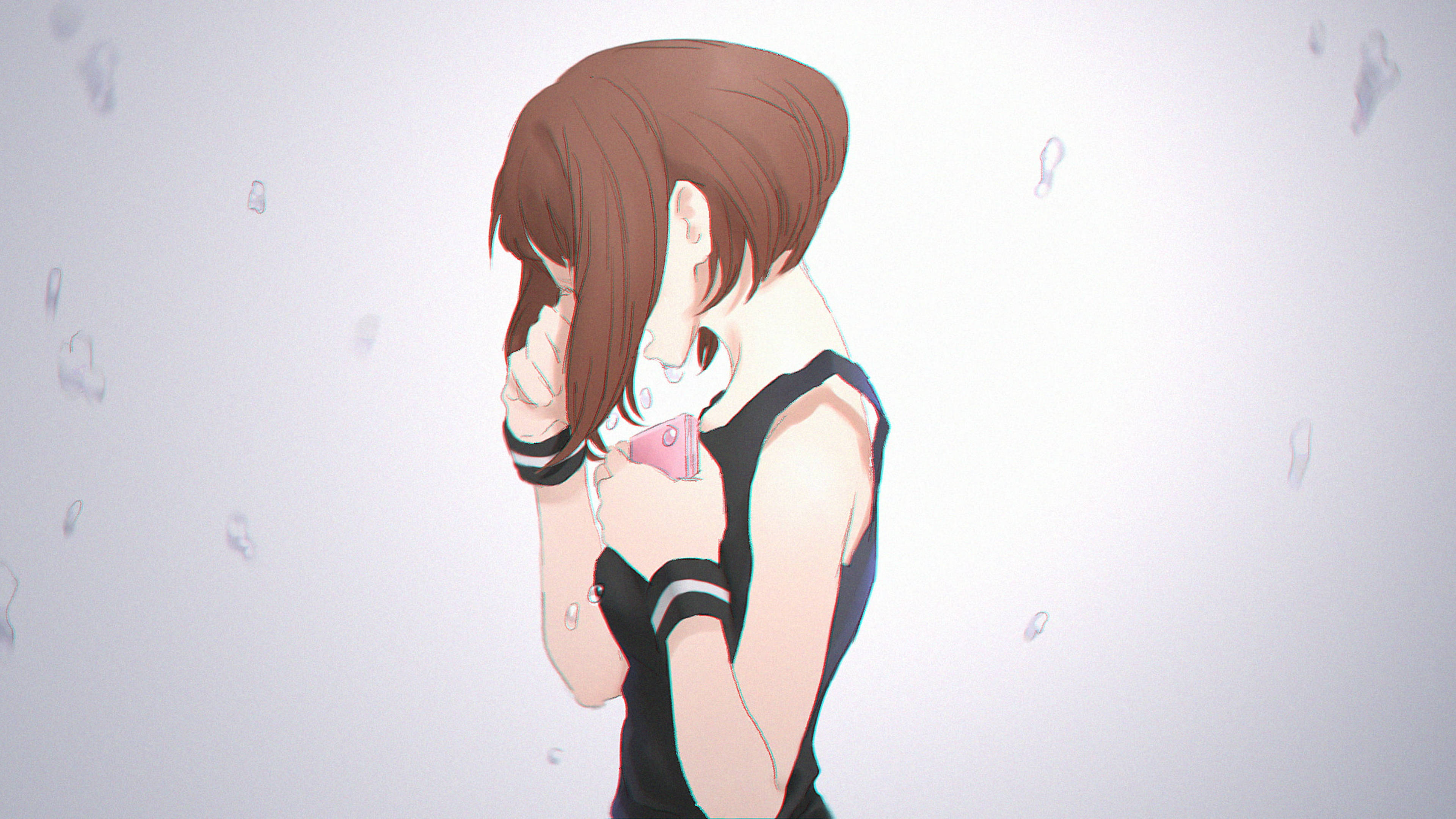Ochaco Uraraka, brown hair, black outfit, 4K Desktop Wallpaper