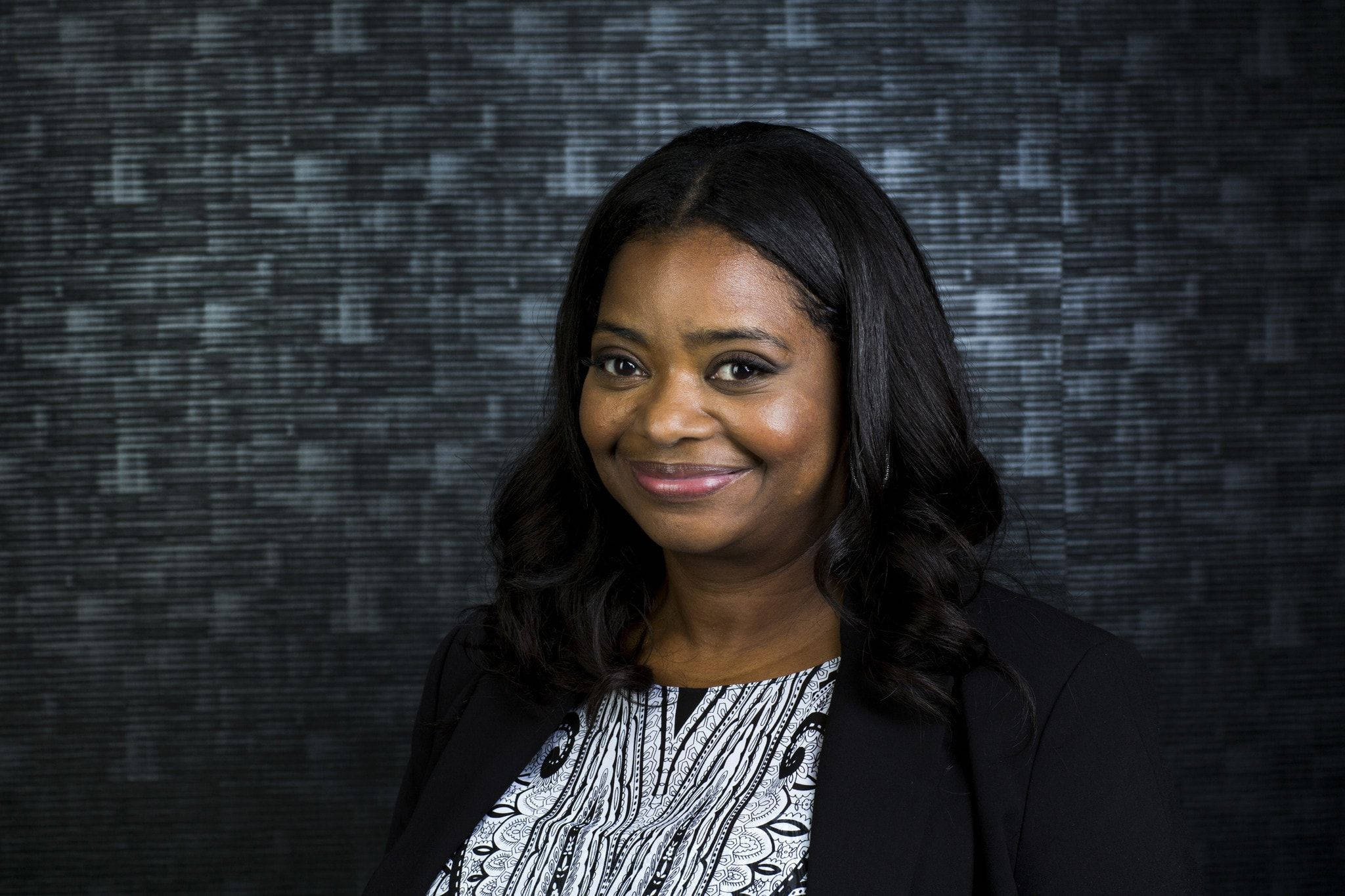 Octavia Spencer, black blazer, patterned top, Full HD Desktop Wallpaper