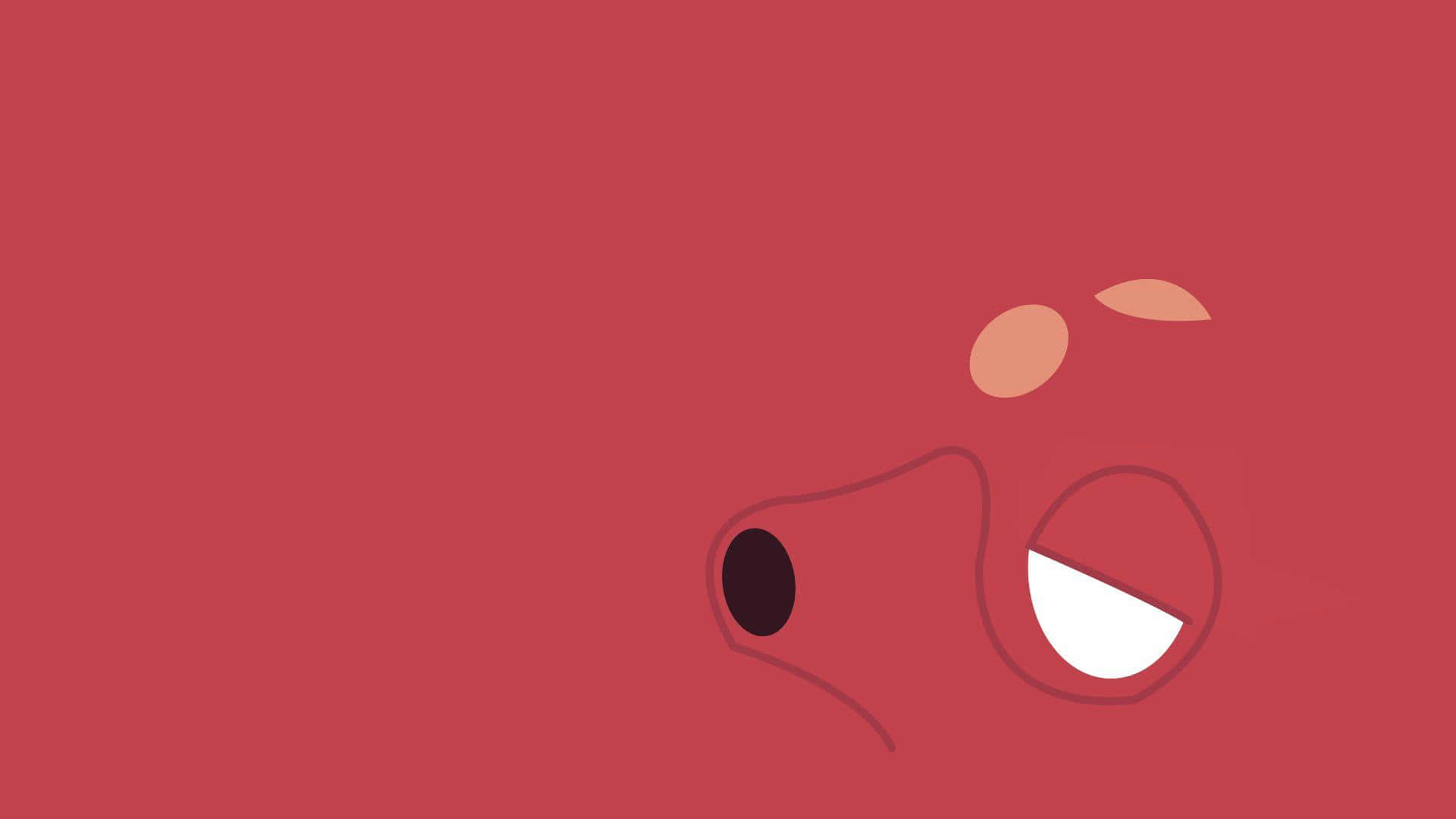 Octillery, red background, stylized face, Full HD Desktop Wallpaper