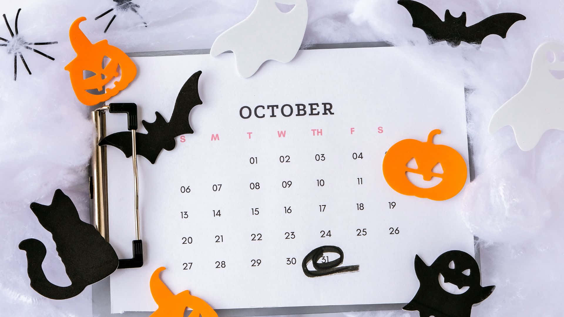 October 31st, orange pumpkins, black bats, Full HD Desktop Wallpaper