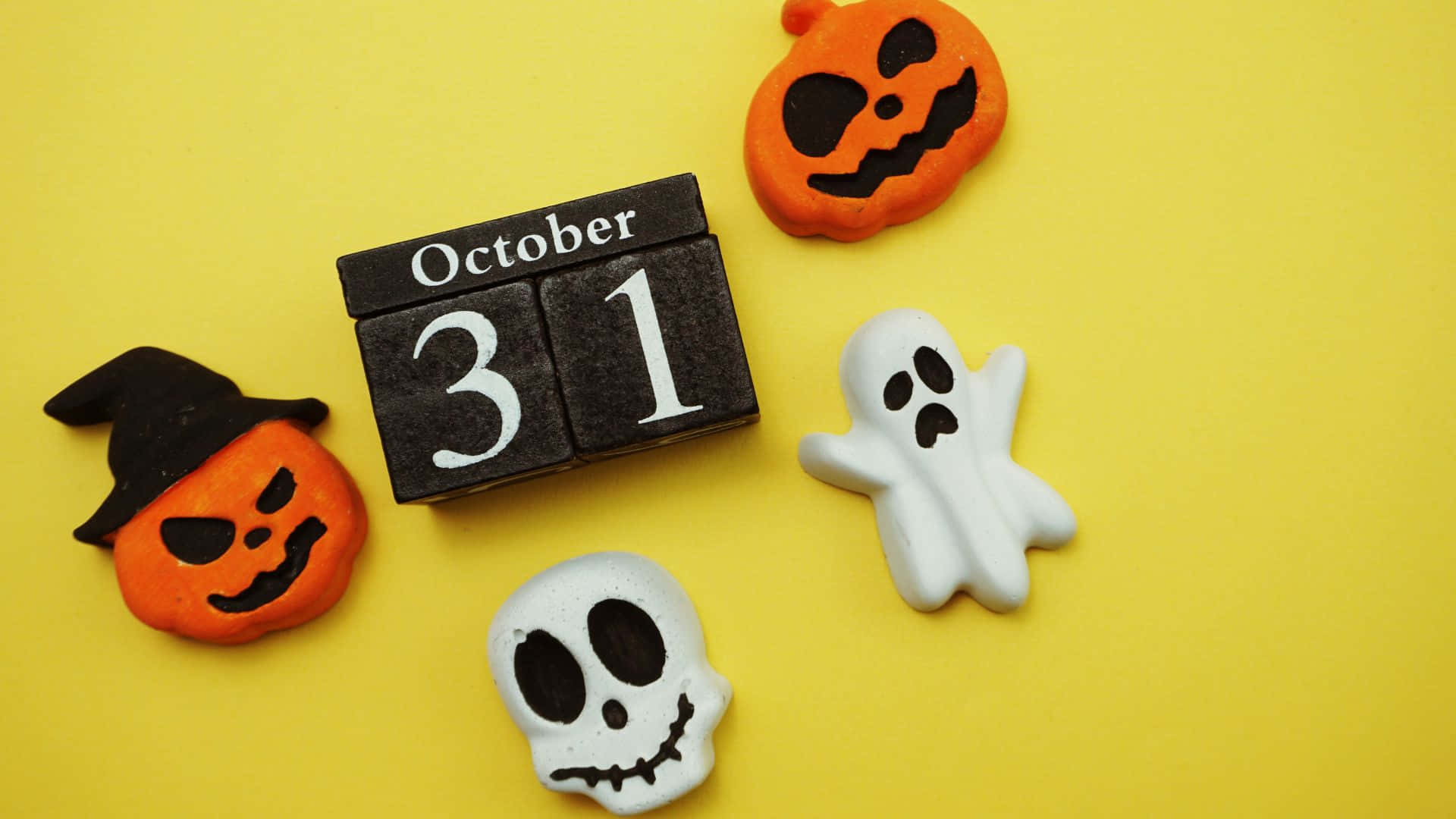 October 31st, pumpkins, ghosts, Full HD Desktop Wallpaper