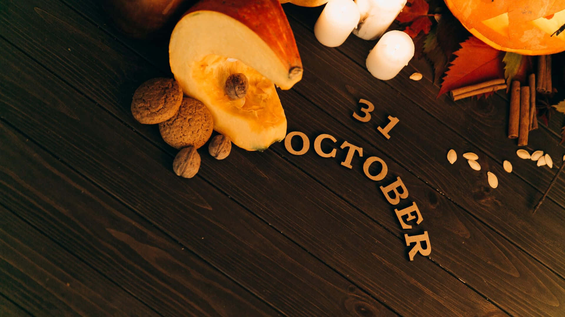 October 31st, pumpkin cookies, carved pumpkins, Full HD Desktop Wallpaper