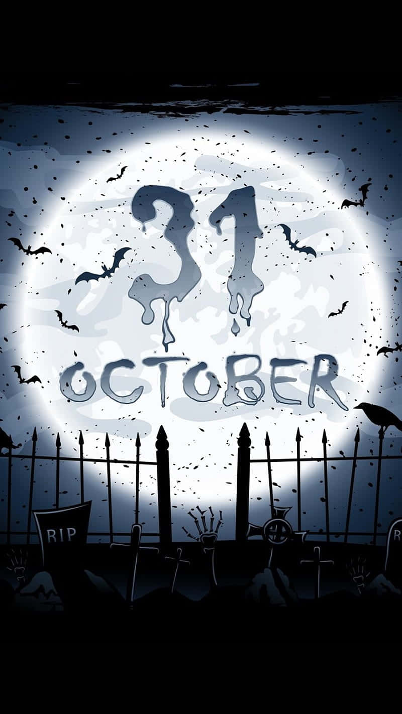 31 OCTOBER, full moon, graveyard, HD Phone Wallpaper