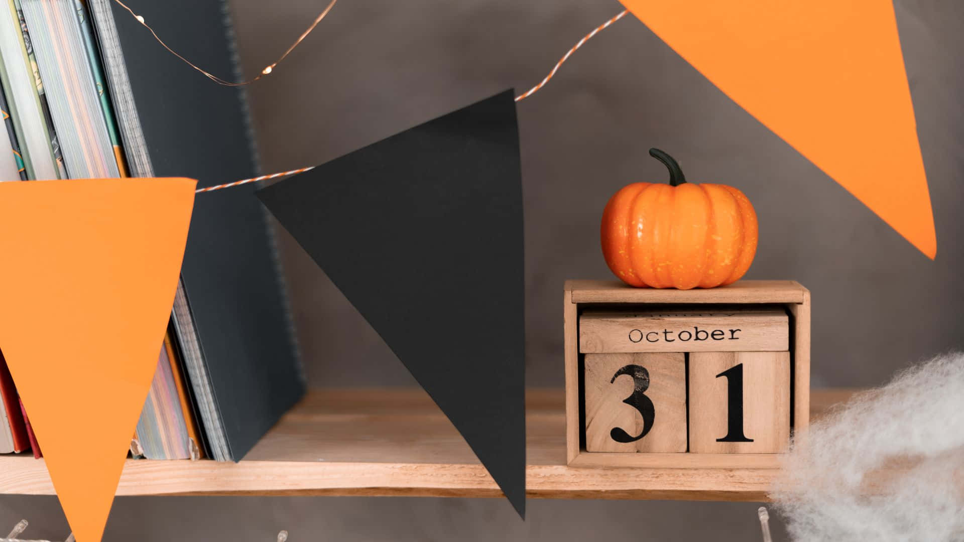 October 31st, wooden calendar, orange pumpkin, Full HD Desktop Wallpaper