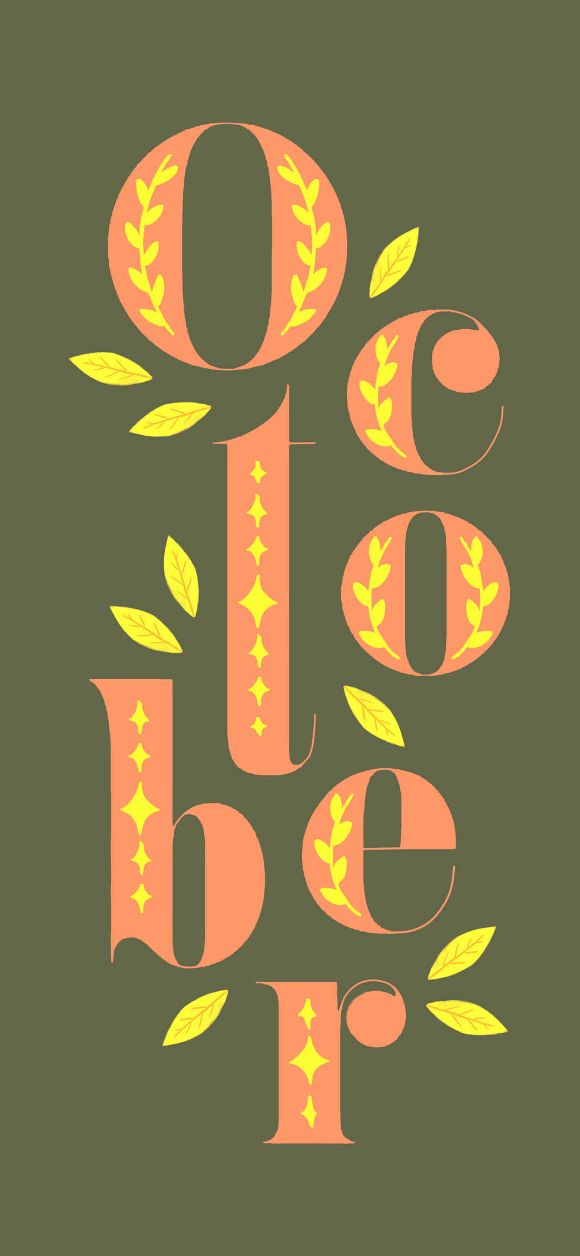 October, orange, yellow laurel, 2K Phone Wallpaper