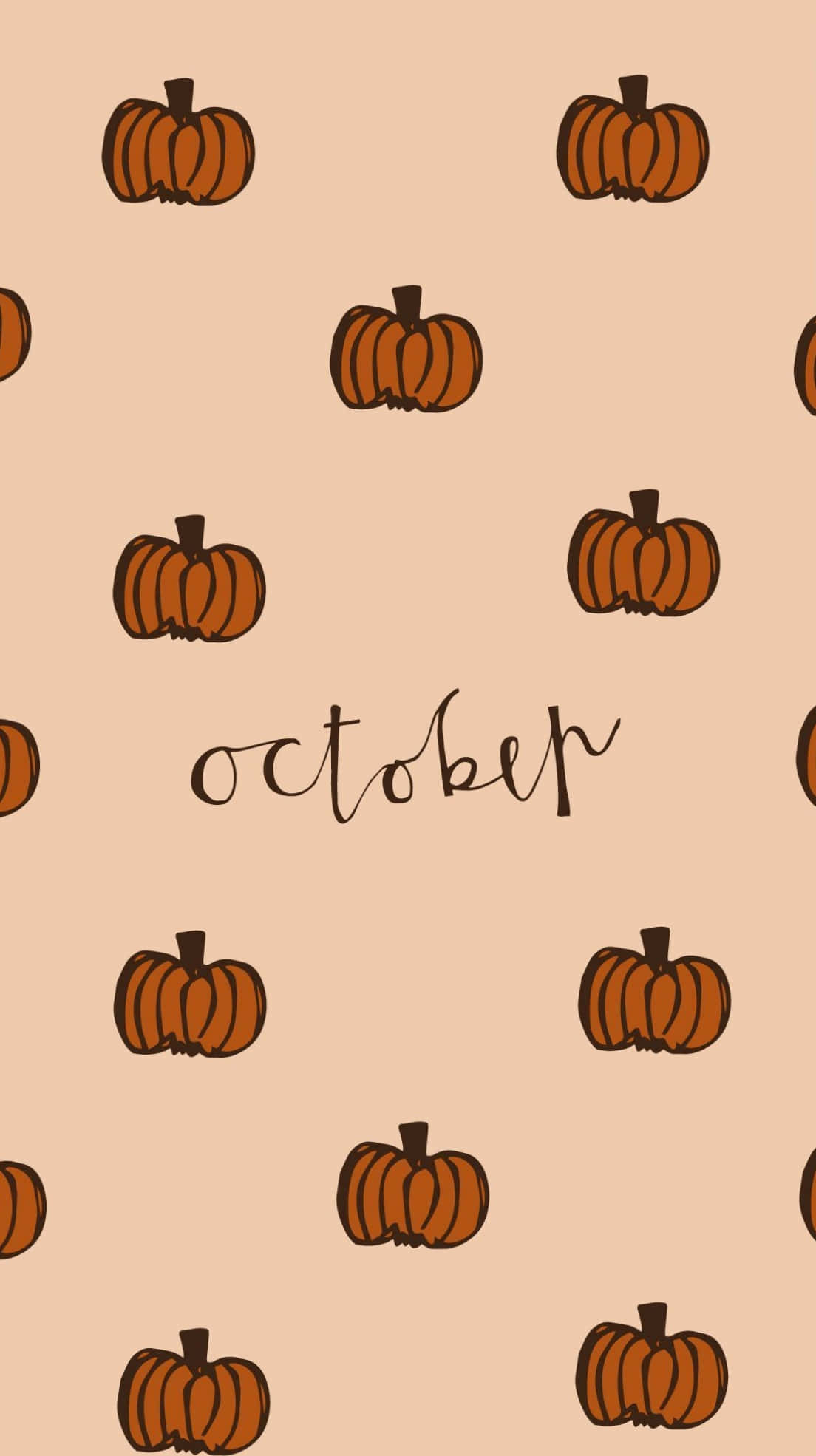 October, cursive, bright orange, Full HD Phone Wallpaper