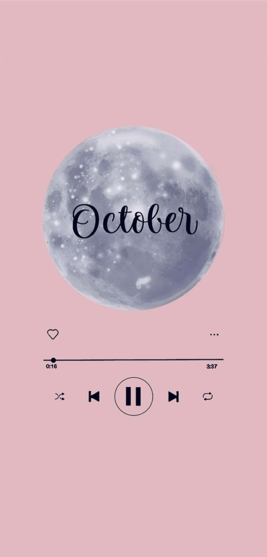 October, pink background, detailed moon, HD Phone Wallpaper