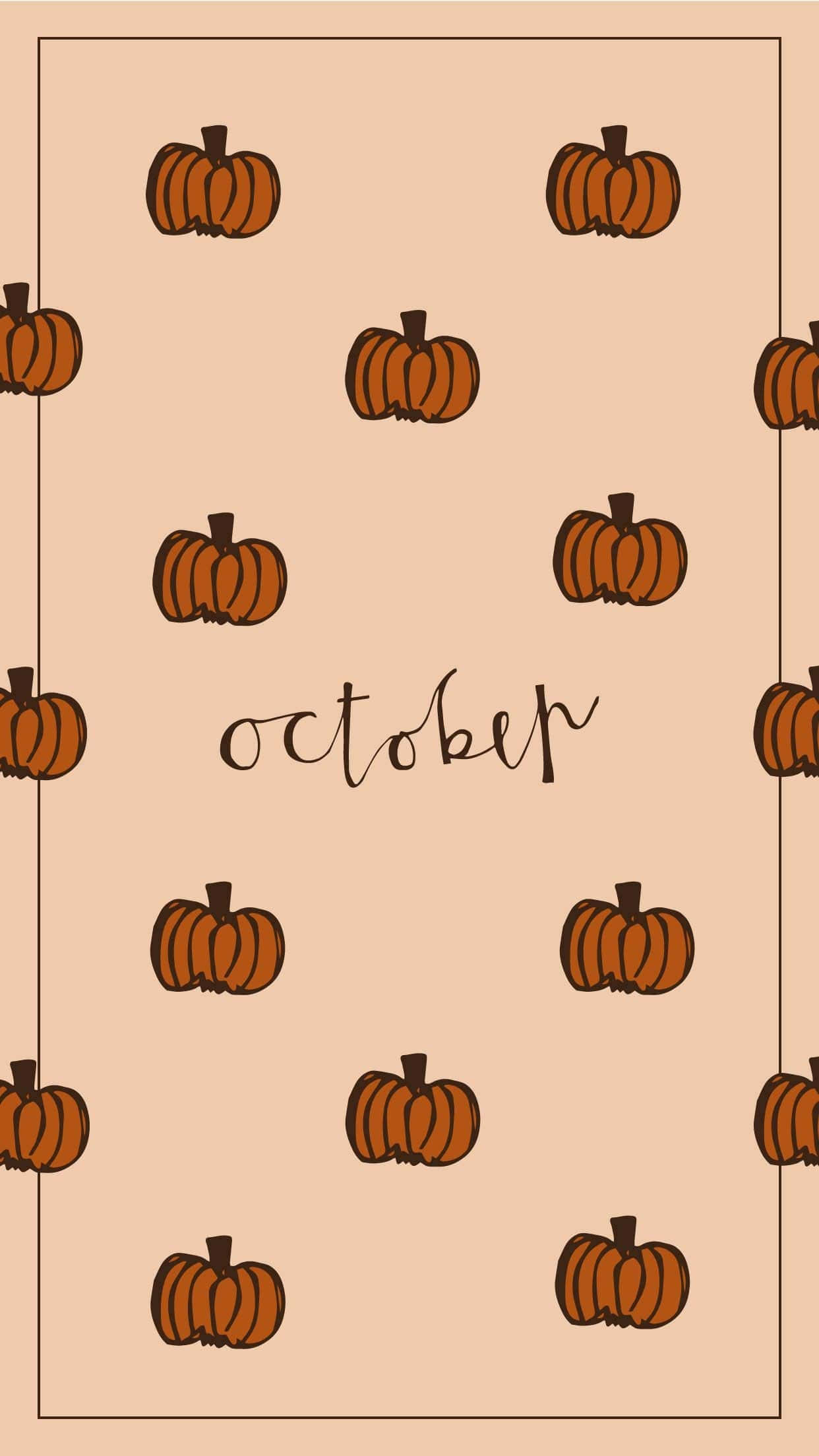 October iPhone, beige, orange pumpkins, Full HD Phone Wallpaper
