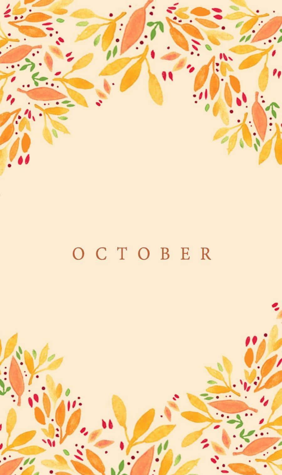 October, watercolor, autumn leaves, HD Phone Wallpaper