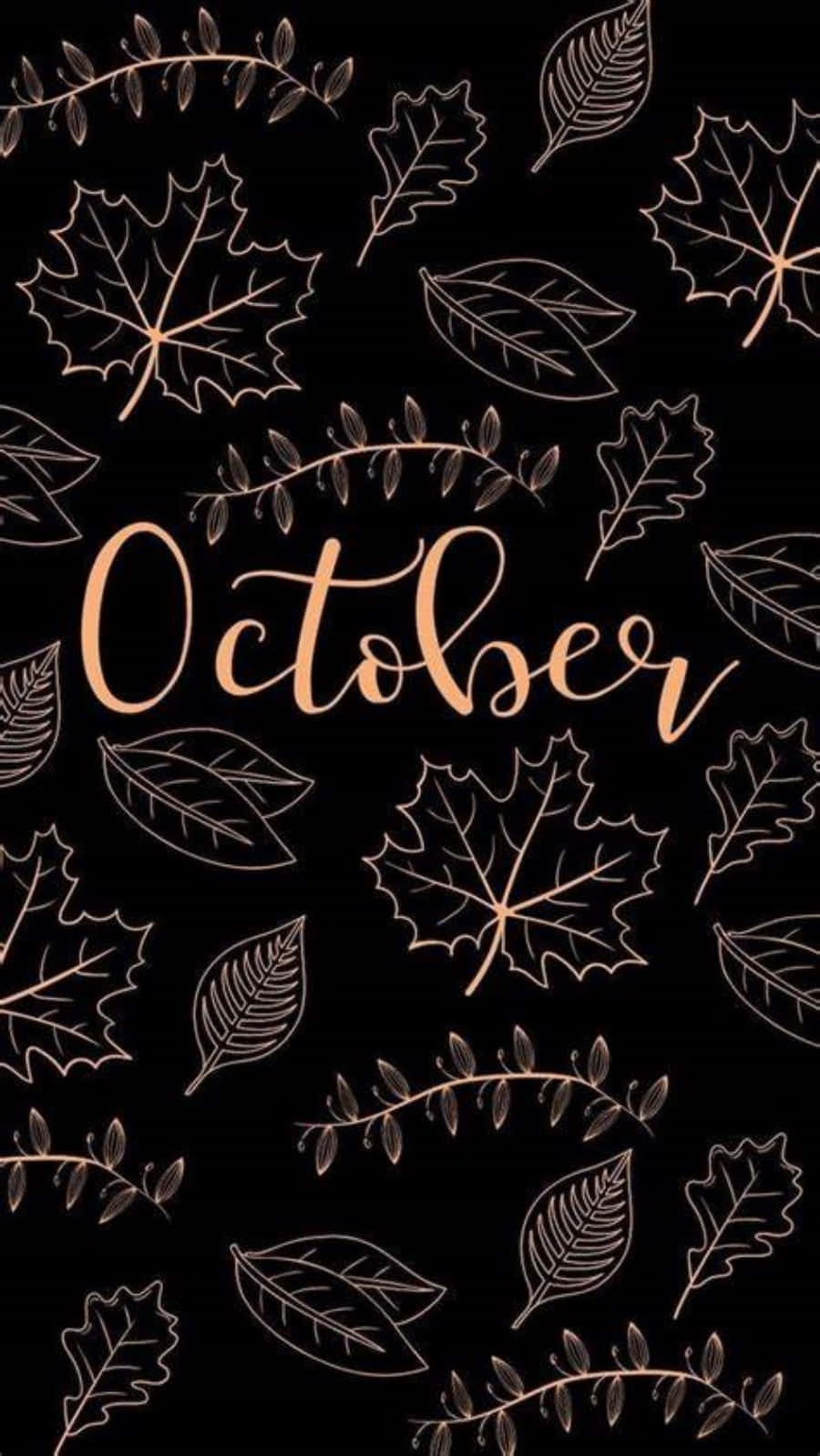 October, black, gold script, HD Phone Wallpaper