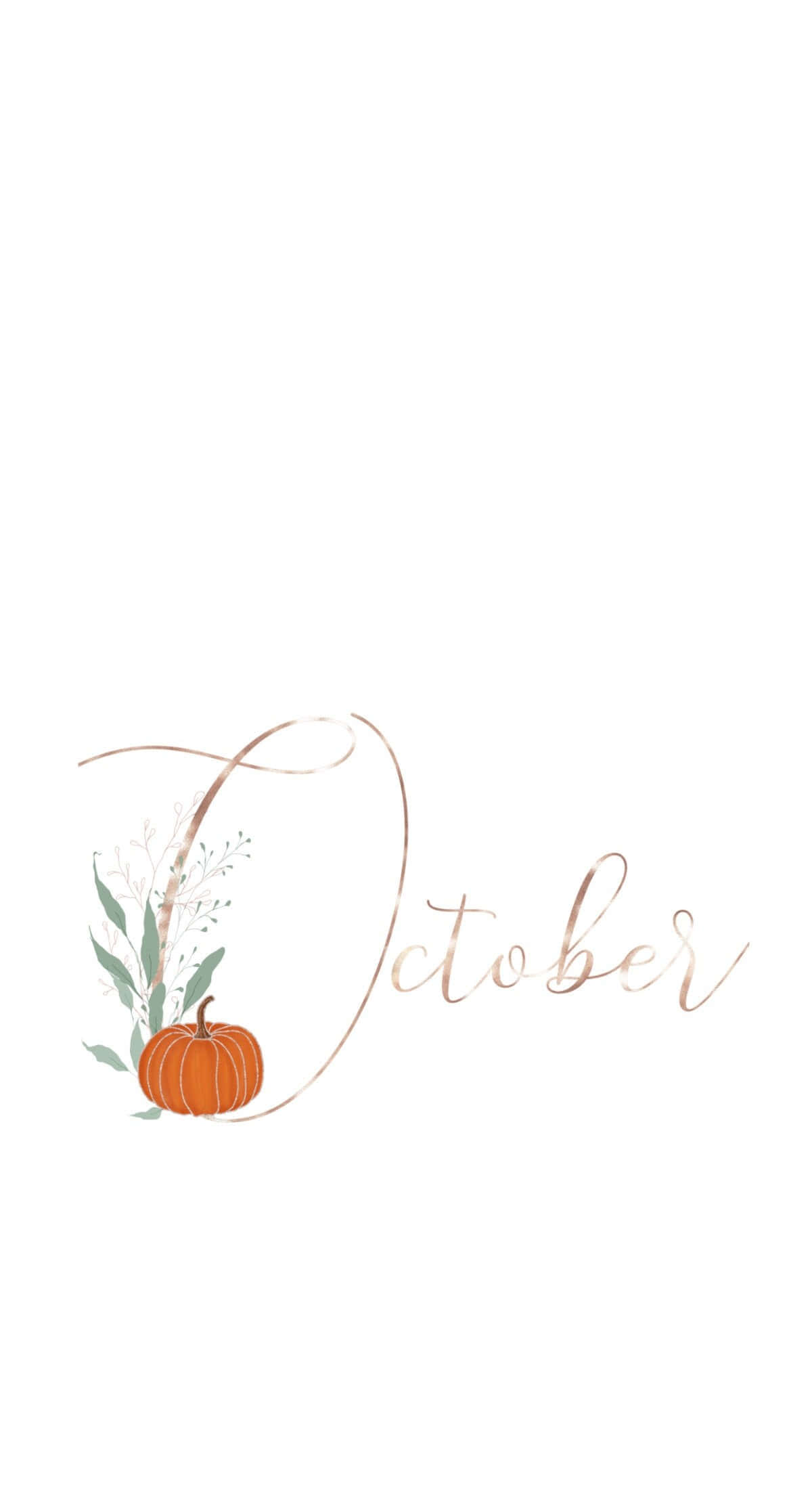 October iPhone, watercolor-style, orange pumpkin, Full HD Phone Wallpaper