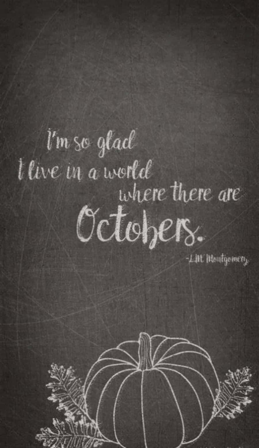 October iPhone, chalkboard-style, hand-drawn pumpkin, HD Phone Wallpaper
