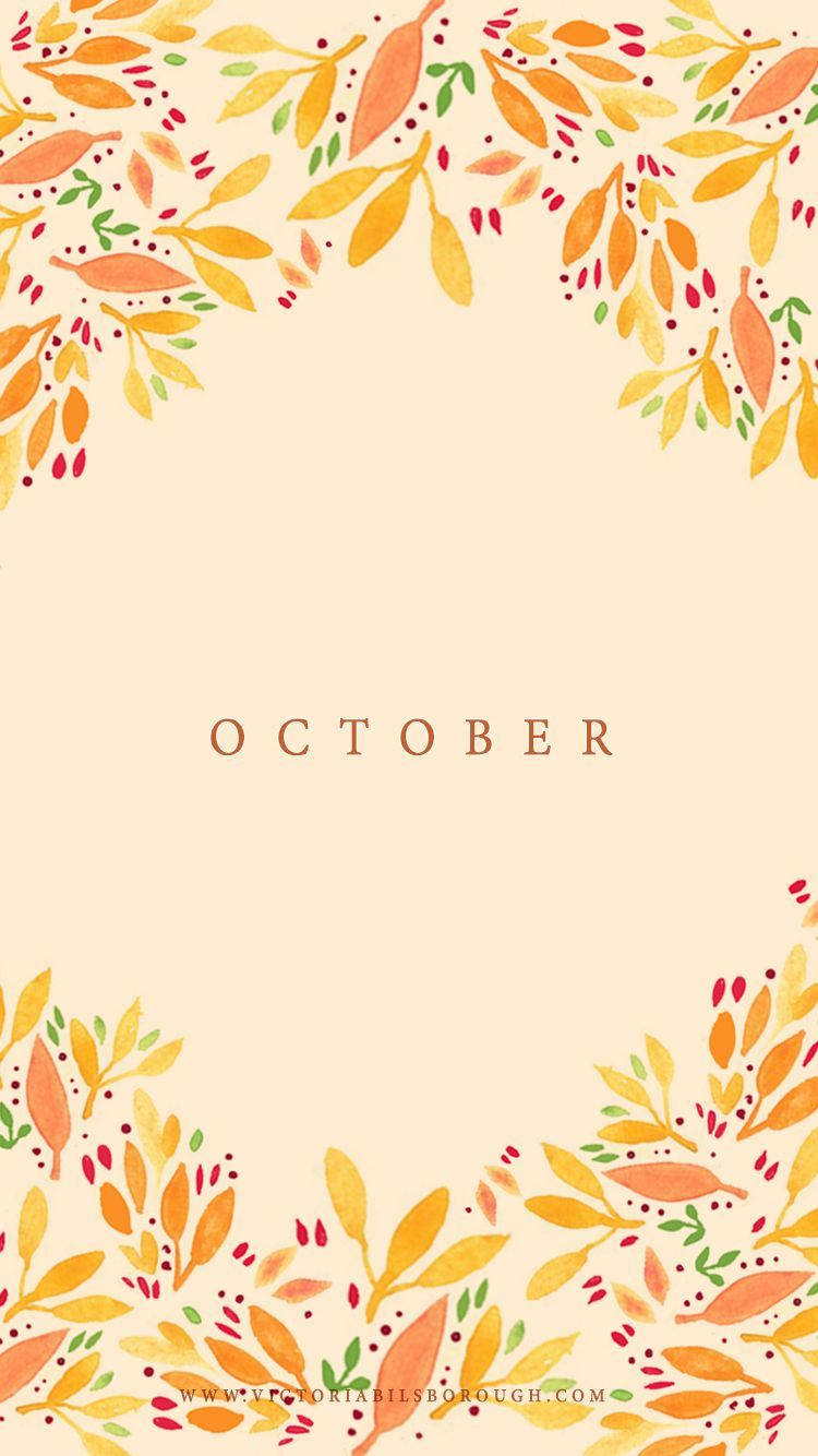 October, watercolor, autumn leaves, HD Phone Wallpaper