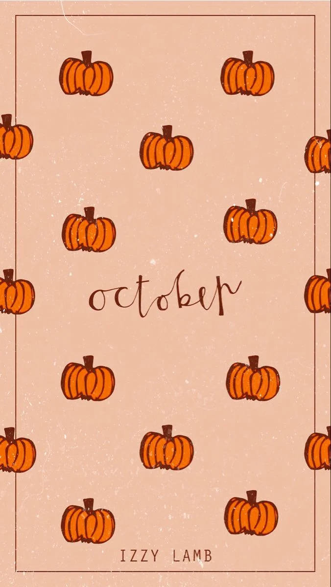 Pumpkin October Pattern, cute Halloween iPhone, orange pumpkins, SD Phone Wallpaper