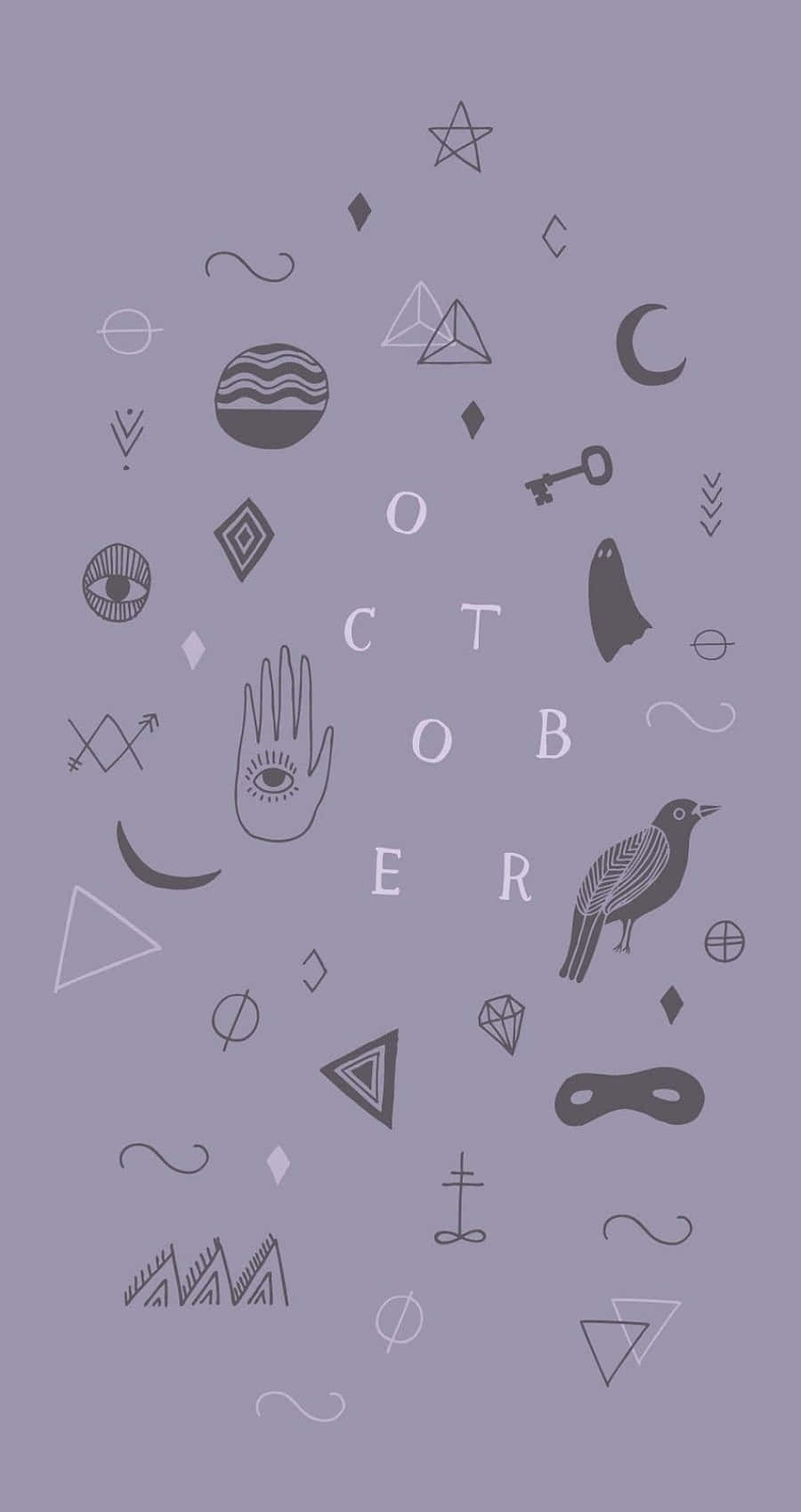 October, lavender, occult symbols, HD Phone Wallpaper