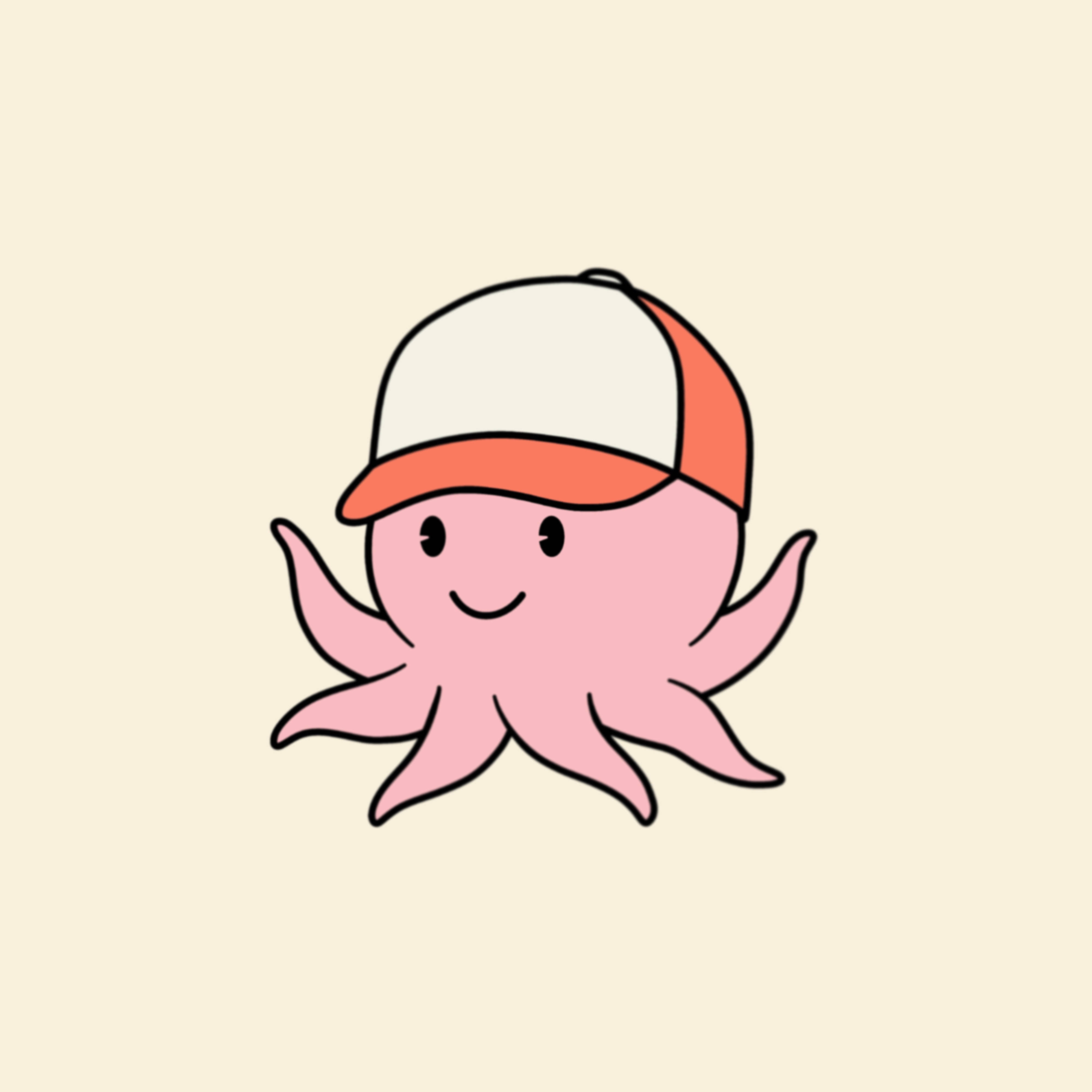 octopus, baseball cap, pink, 4K Desktop Wallpaper