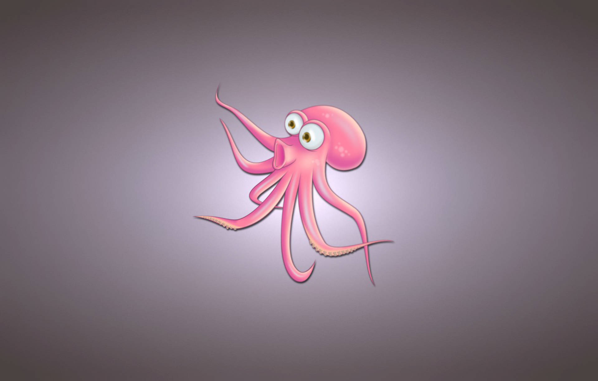 surprised octopus, cartoon, pink octopus, Full HD Desktop Wallpaper