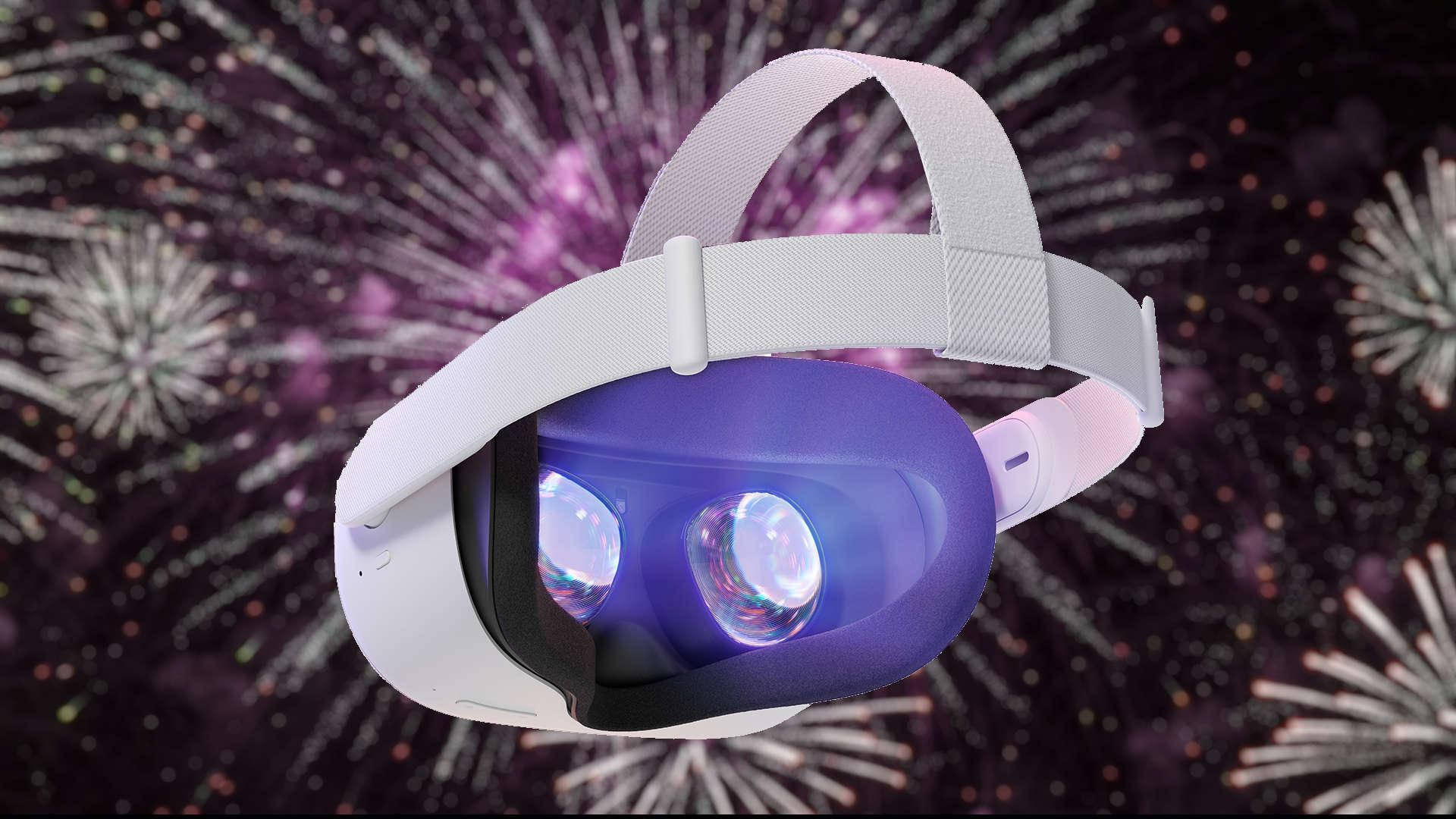 Oculus Quest 2, white, glowing lenses, Full HD Desktop Wallpaper