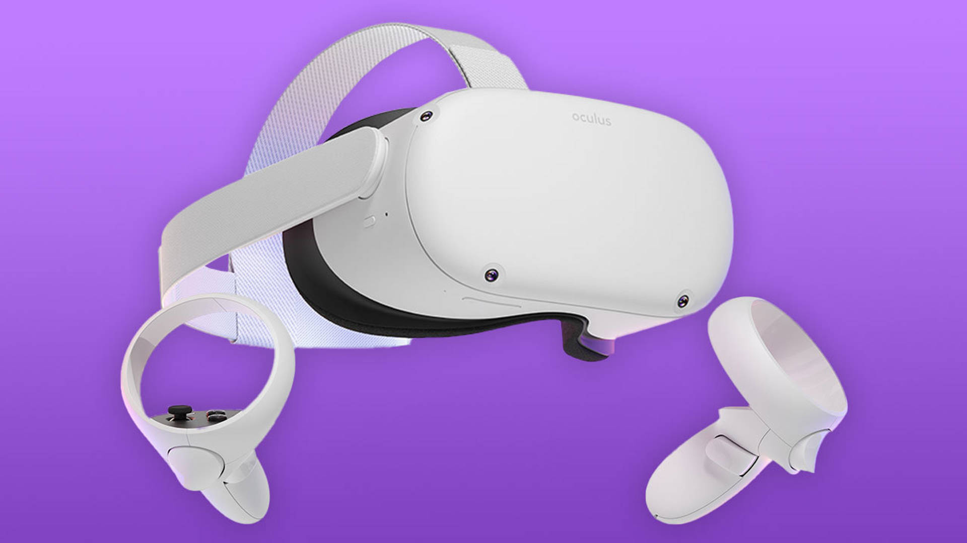 Oculus Quest 2, white, purple background, Full HD Desktop Wallpaper
