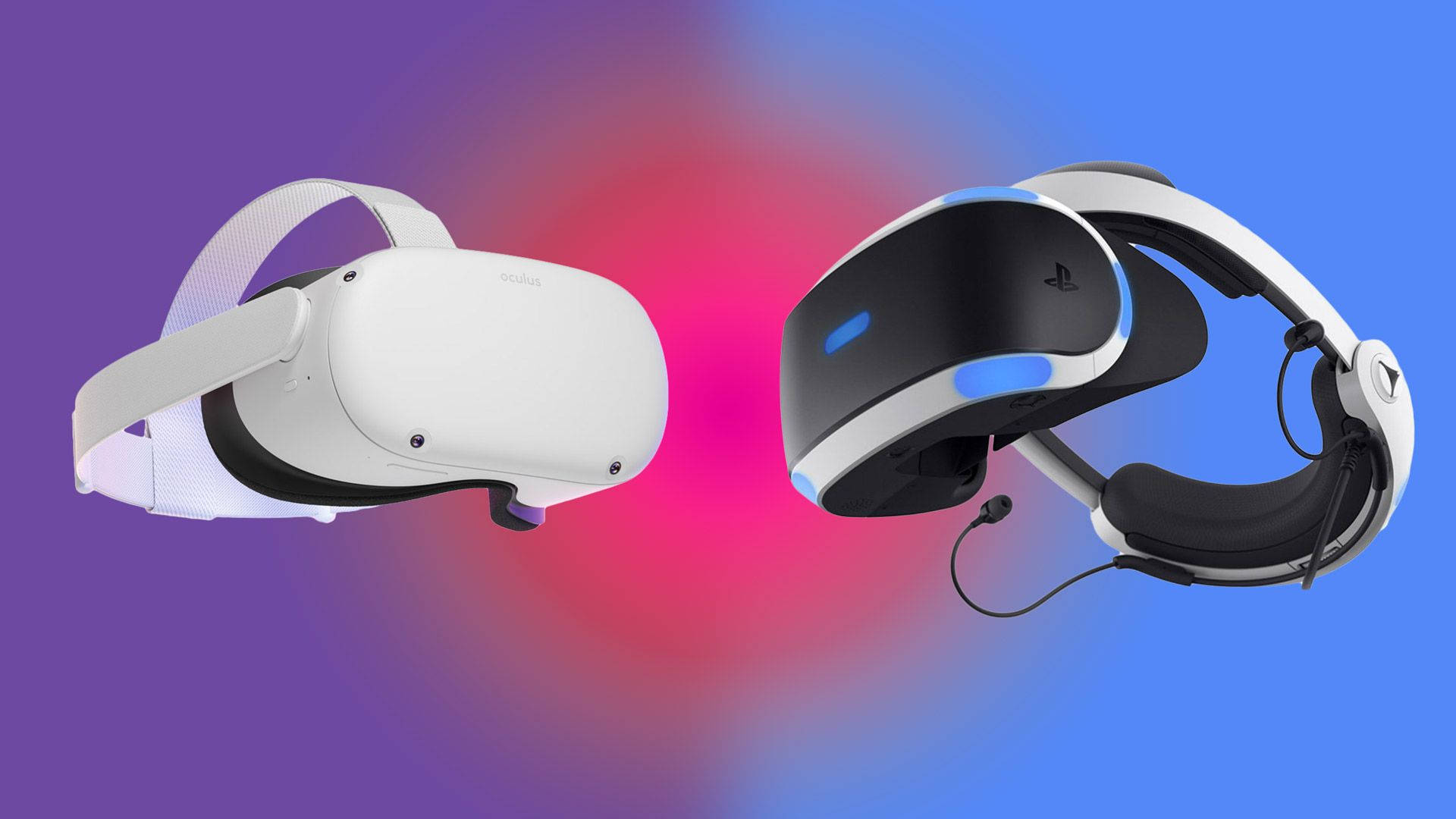 Oculus Quest 2, VR headset, purple, Full HD Desktop Wallpaper
