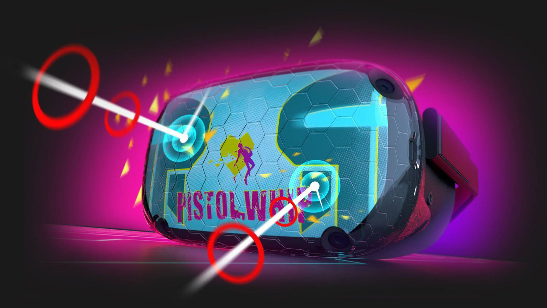 Oculus Quest 2, neon pink, blue light, Full HD Desktop Wallpaper