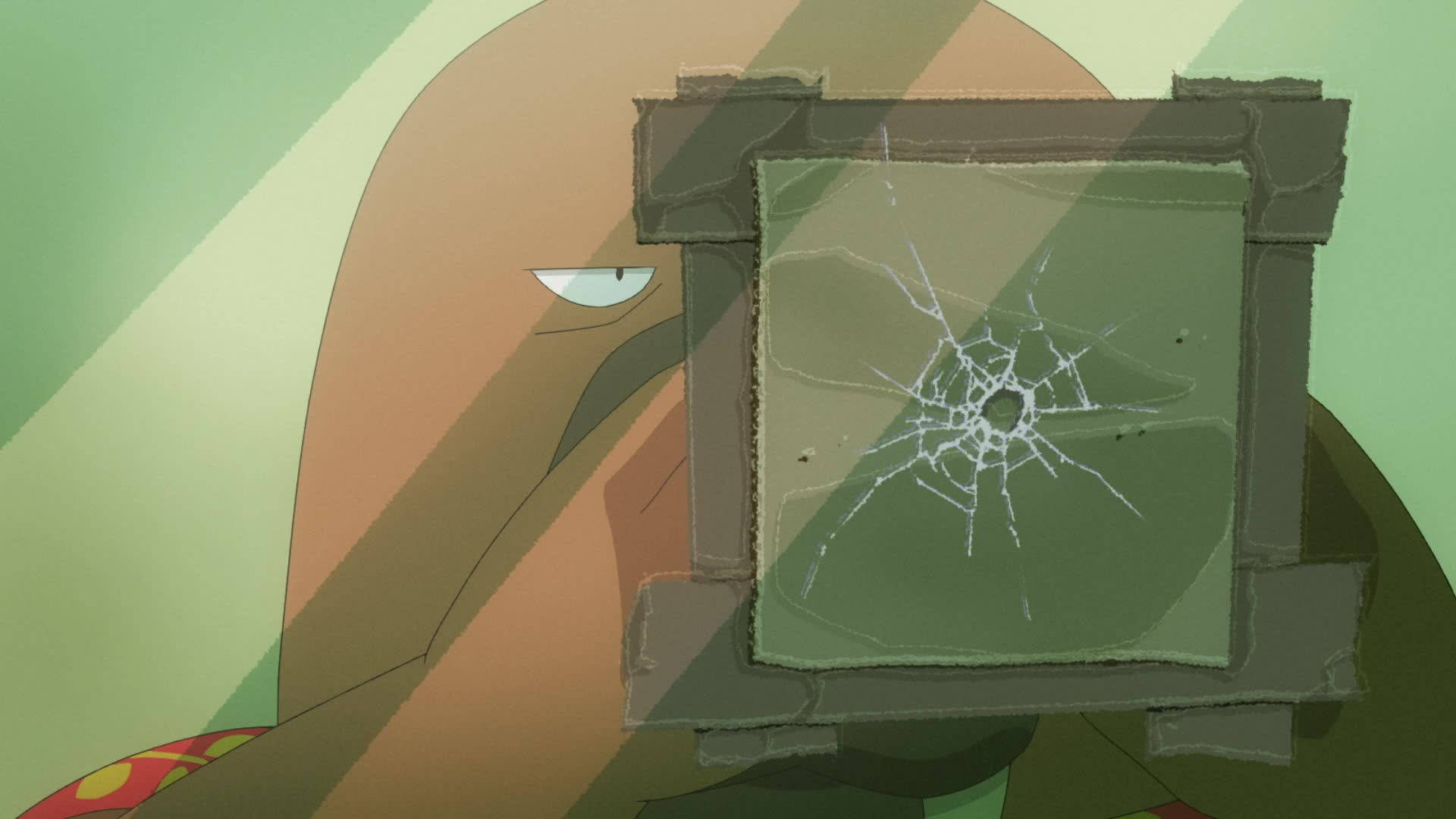 Odd Taxi, cracked green screen mask, anime character, Full HD Desktop Wallpaper