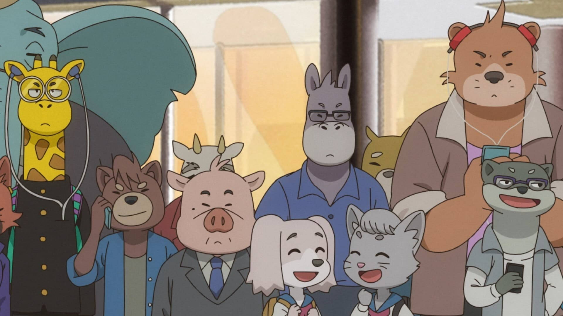 Odd Taxi, Busy Street, anthropomorphic animals, Full HD Desktop Wallpaper