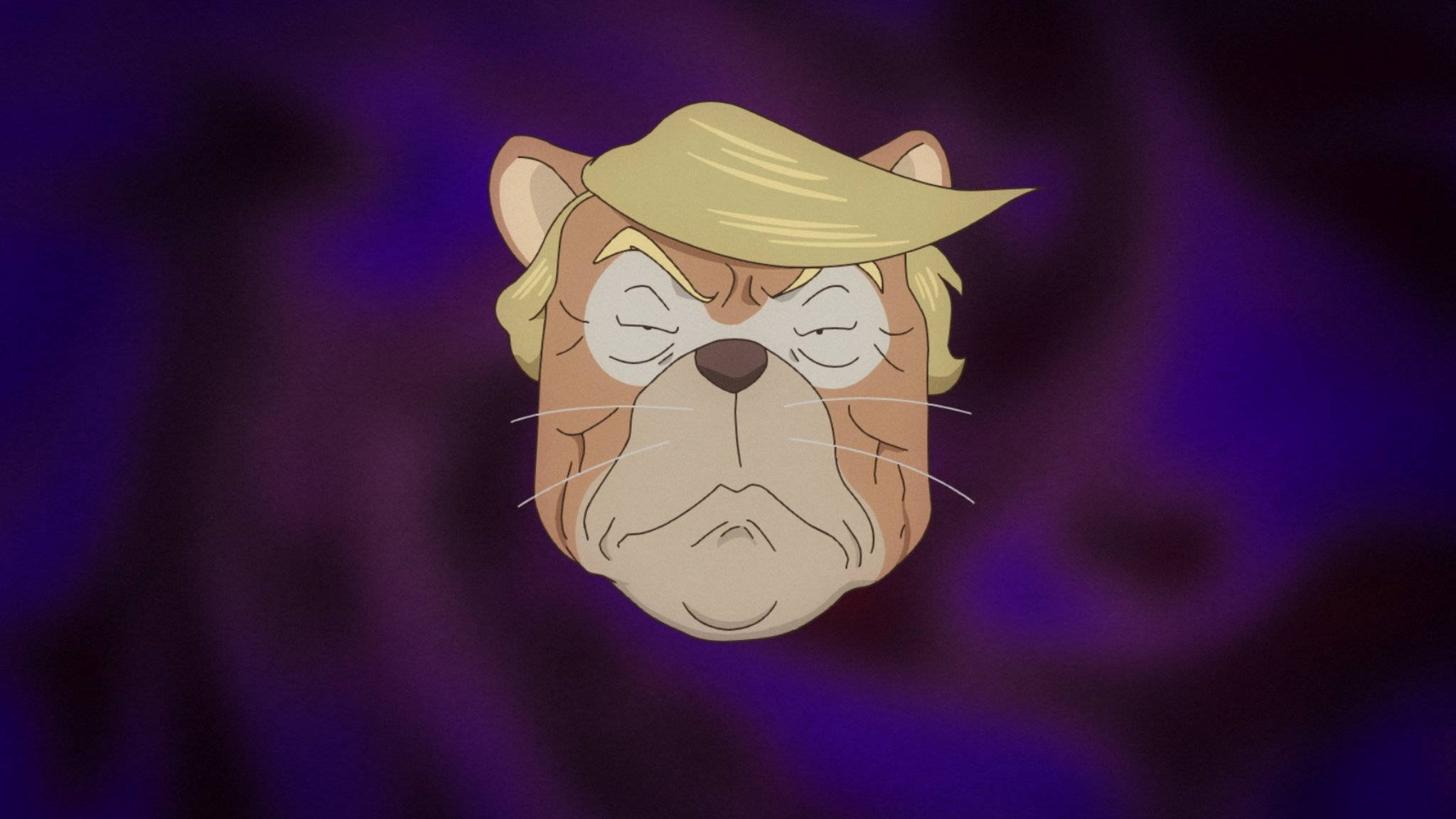 Odd Taxi, lion head, cartoon bulldog, Full HD Desktop Wallpaper