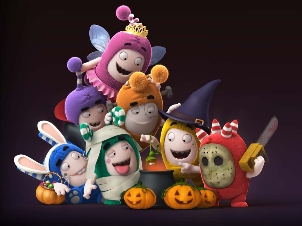 Oddbods, Halloween costumes, cauldron, SD Desktop Wallpaper