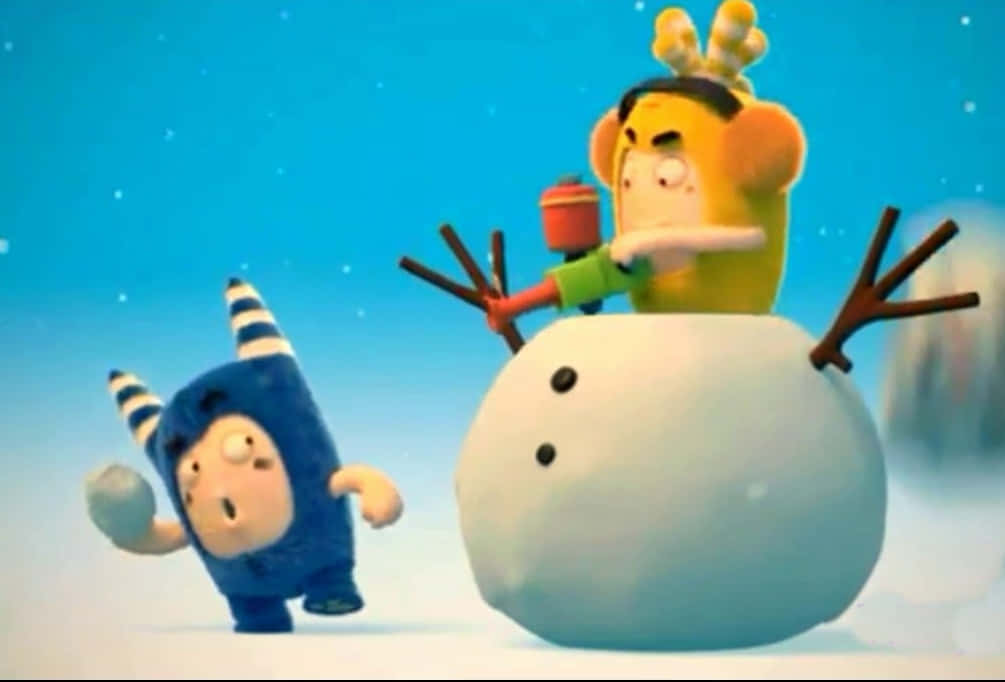 Oddbods, snowman, winter costumes, SD Desktop Wallpaper