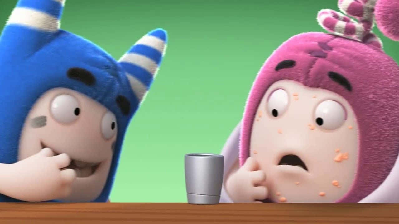 Oddbods, fuzzy blue costume, pink costume, HD Desktop Wallpaper