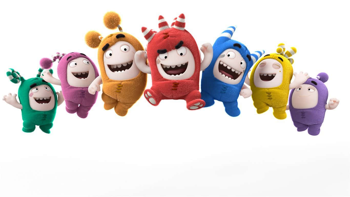 Oddbods, plush monsters, wide grins, HD Desktop Wallpaper
