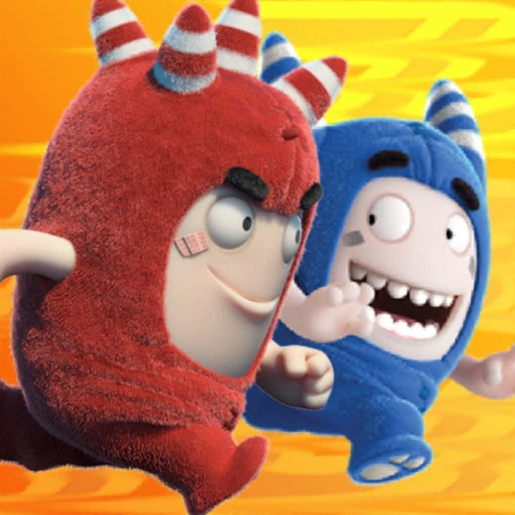 Oddbods, red, blue, SD Desktop Wallpaper