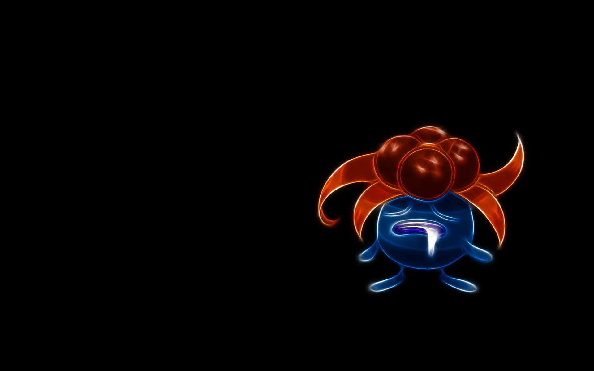 Oddish, glowing blue, red, Full HD Desktop Wallpaper