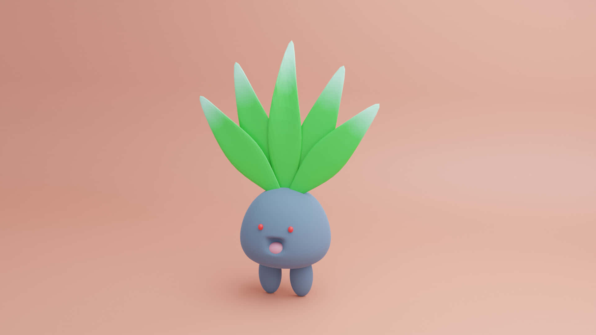 Oddish, blue, green leafy hair, Full HD Desktop Wallpaper