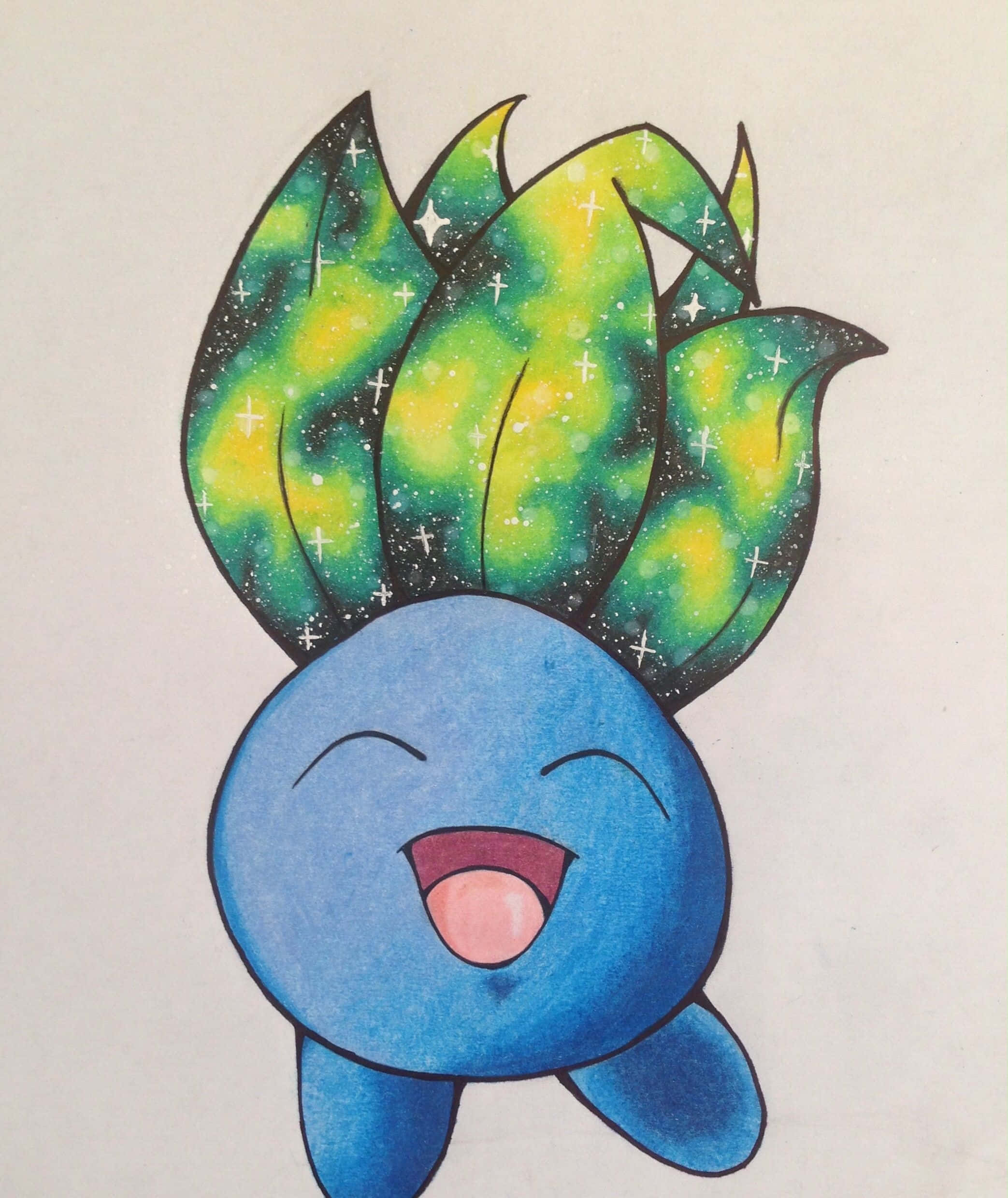 Oddish, blue, galaxy-patterned, Full HD Phone Wallpaper