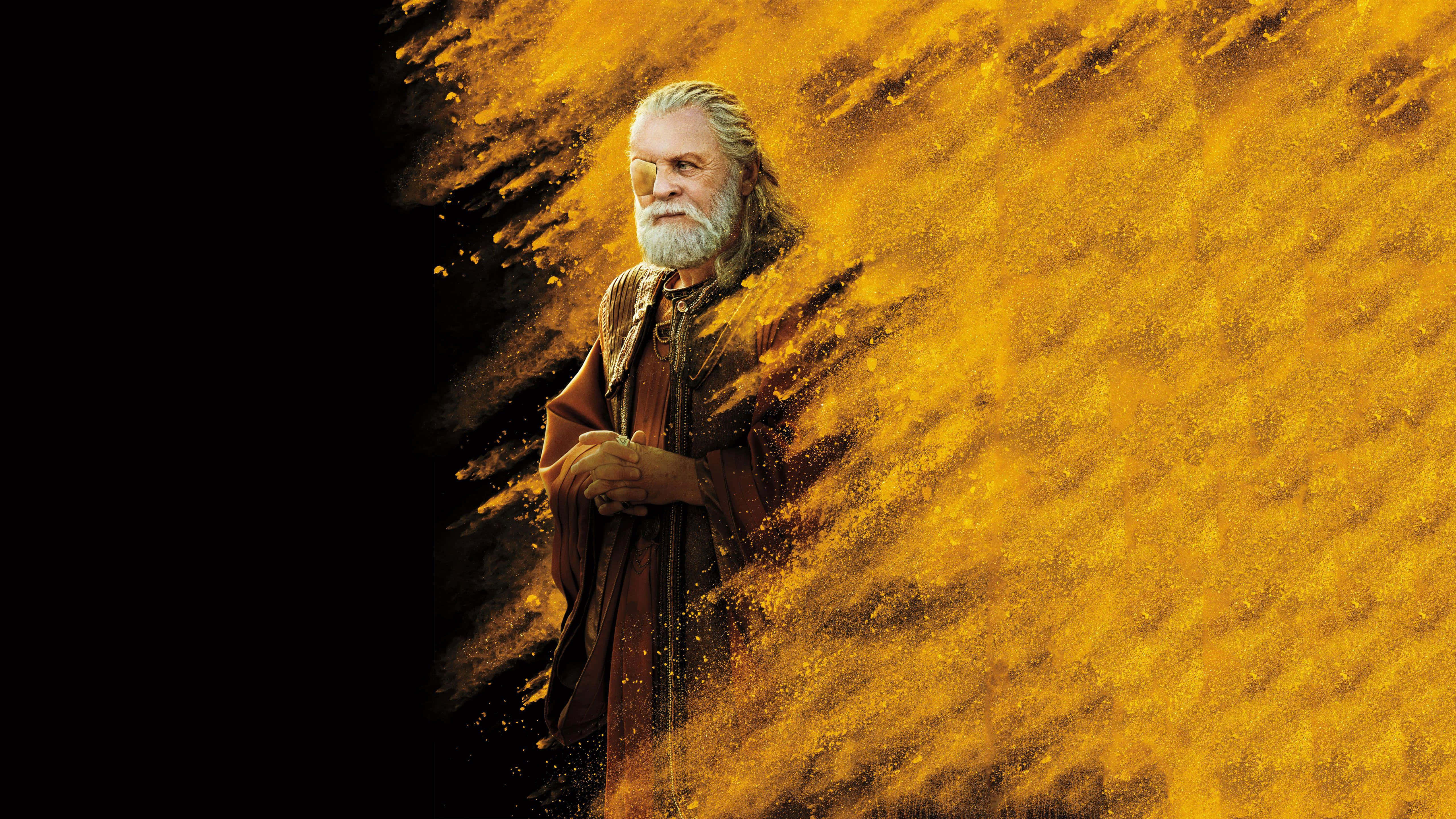 Odin, golden mist, golden particle burst, 5K Desktop Wallpaper