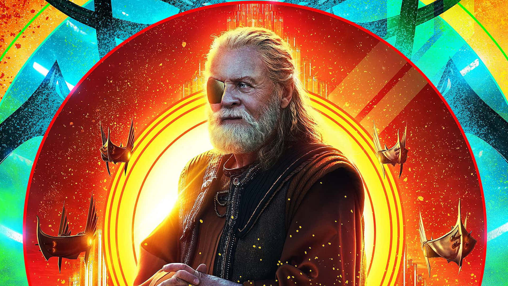 Odin, bearded man, eyepatch, Full HD Desktop Wallpaper