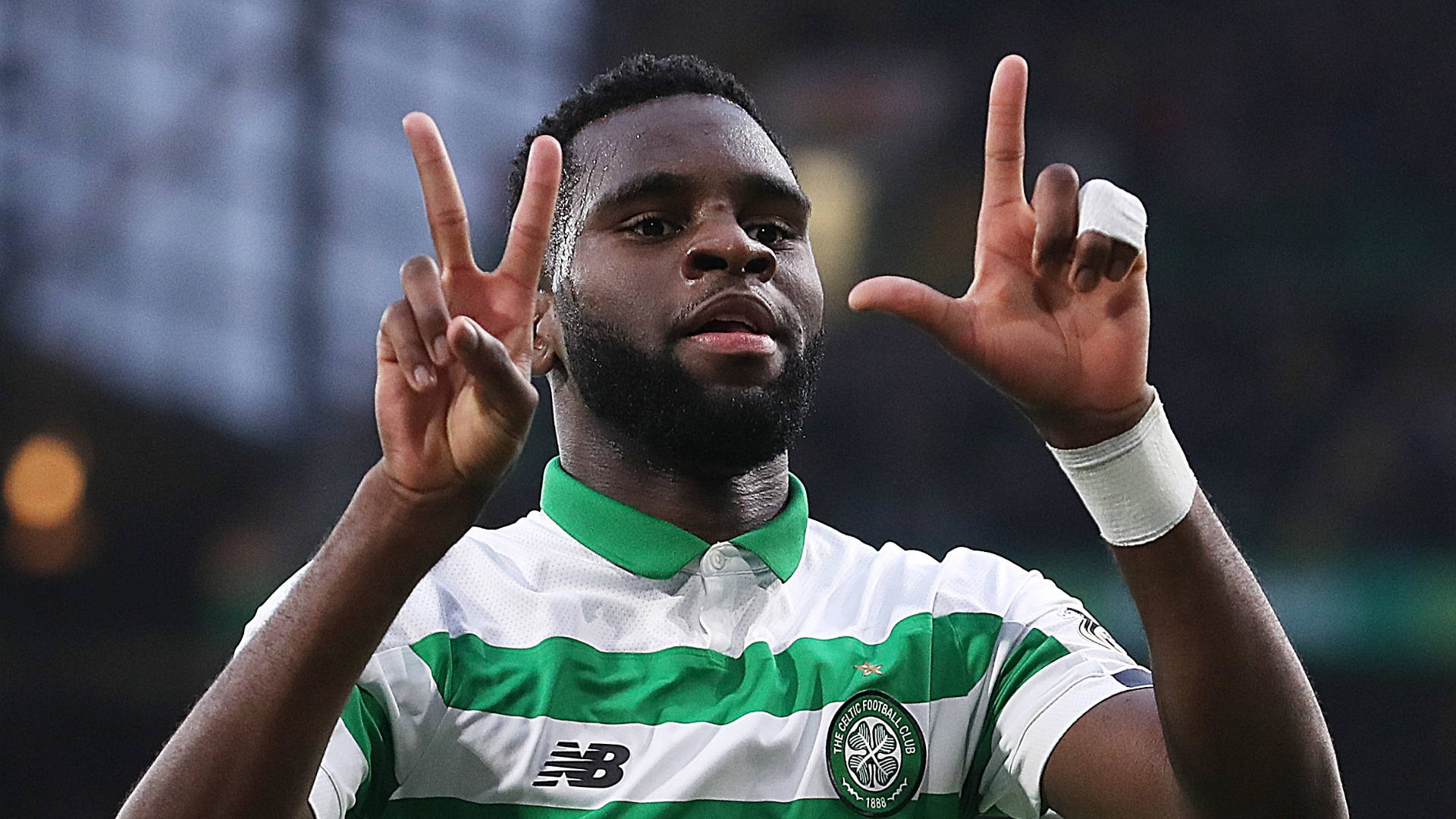 Odsonne Edouard, green and white striped jersey, L gesture, Full HD Desktop Wallpaper