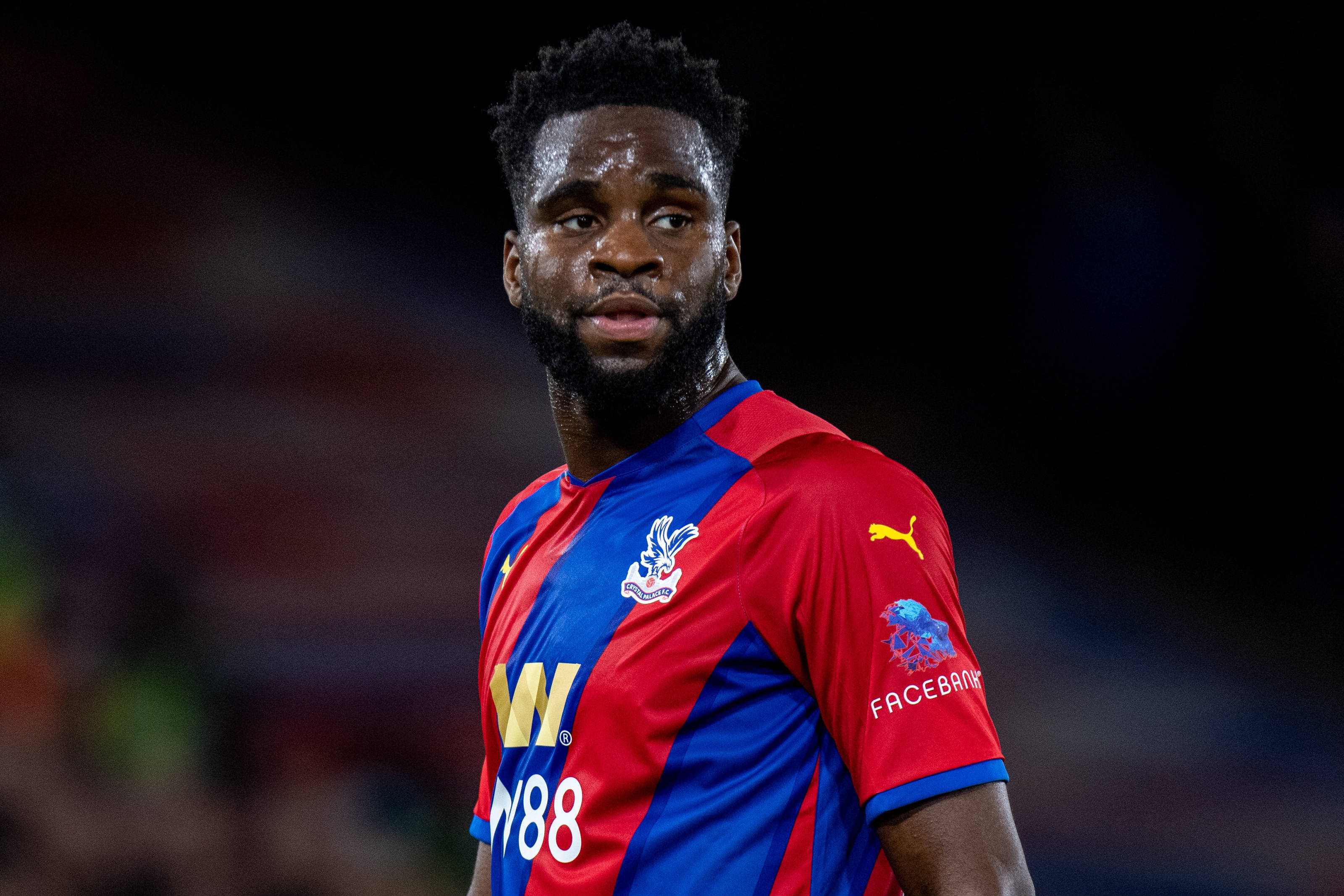 Odsonne Edouard, red and blue jersey, stadium lights, 2K Desktop Wallpaper